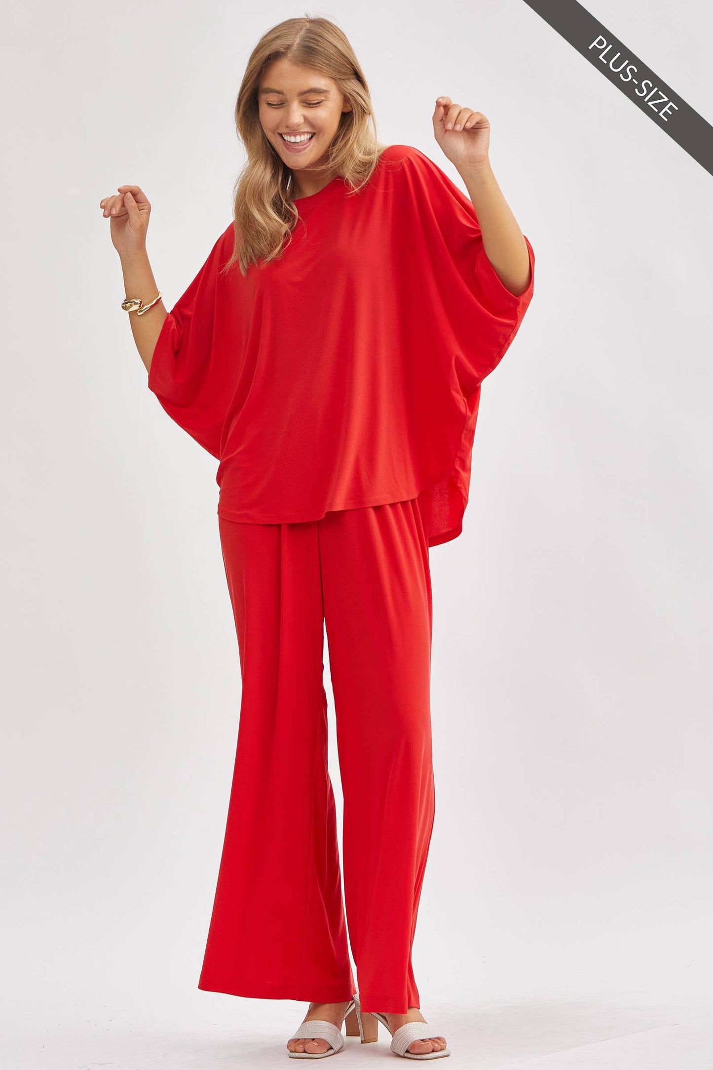 PLUS SIZE Flowy Top + Wide Leg Set TRVSET-COASTAL