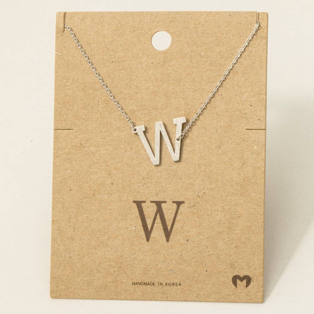 Brushed Initial Pendant Necklace
