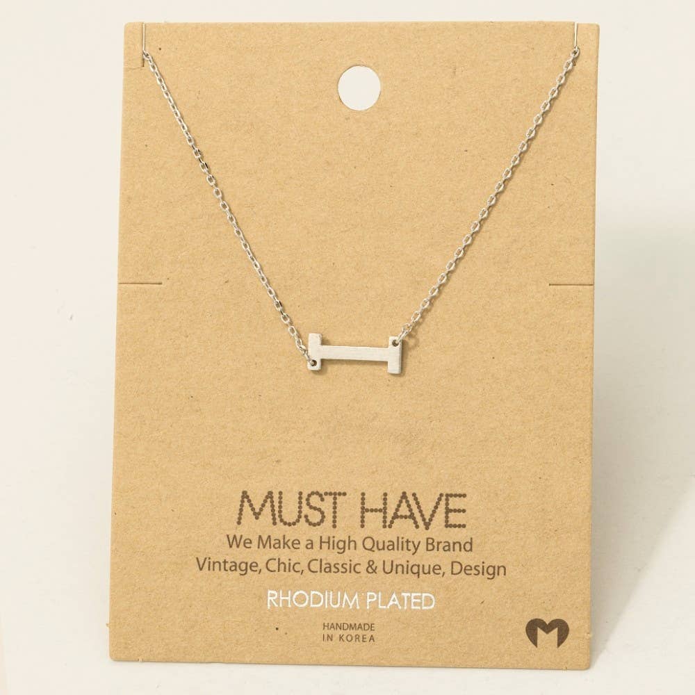 Brushed Initial Pendant Necklace