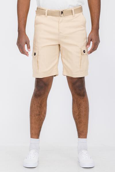 Weiv Mens Belted Cargo Shorts with Belt