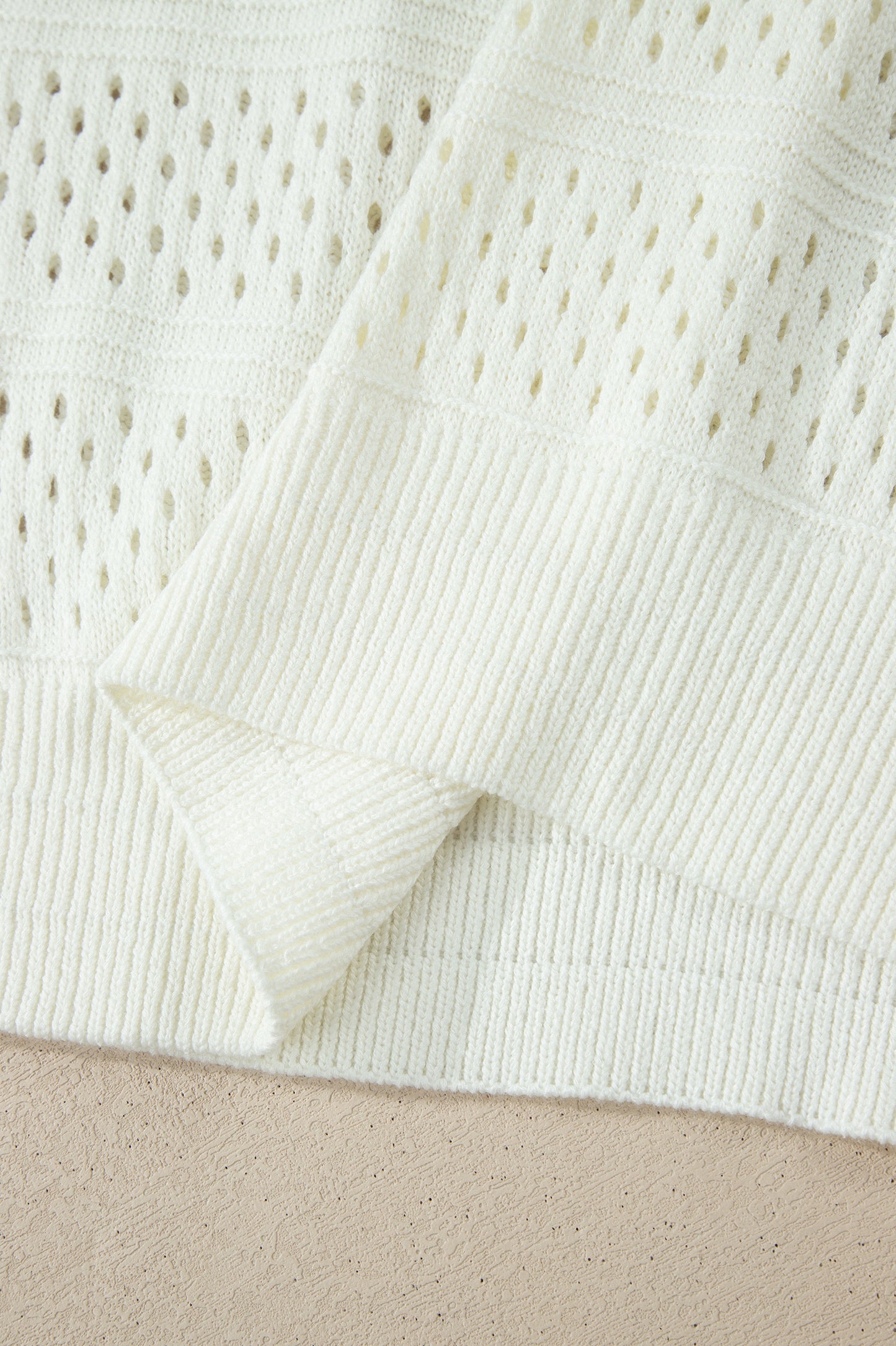 Knit Ribbed Trim Short Sleeve Dolman Sweater Plus Size