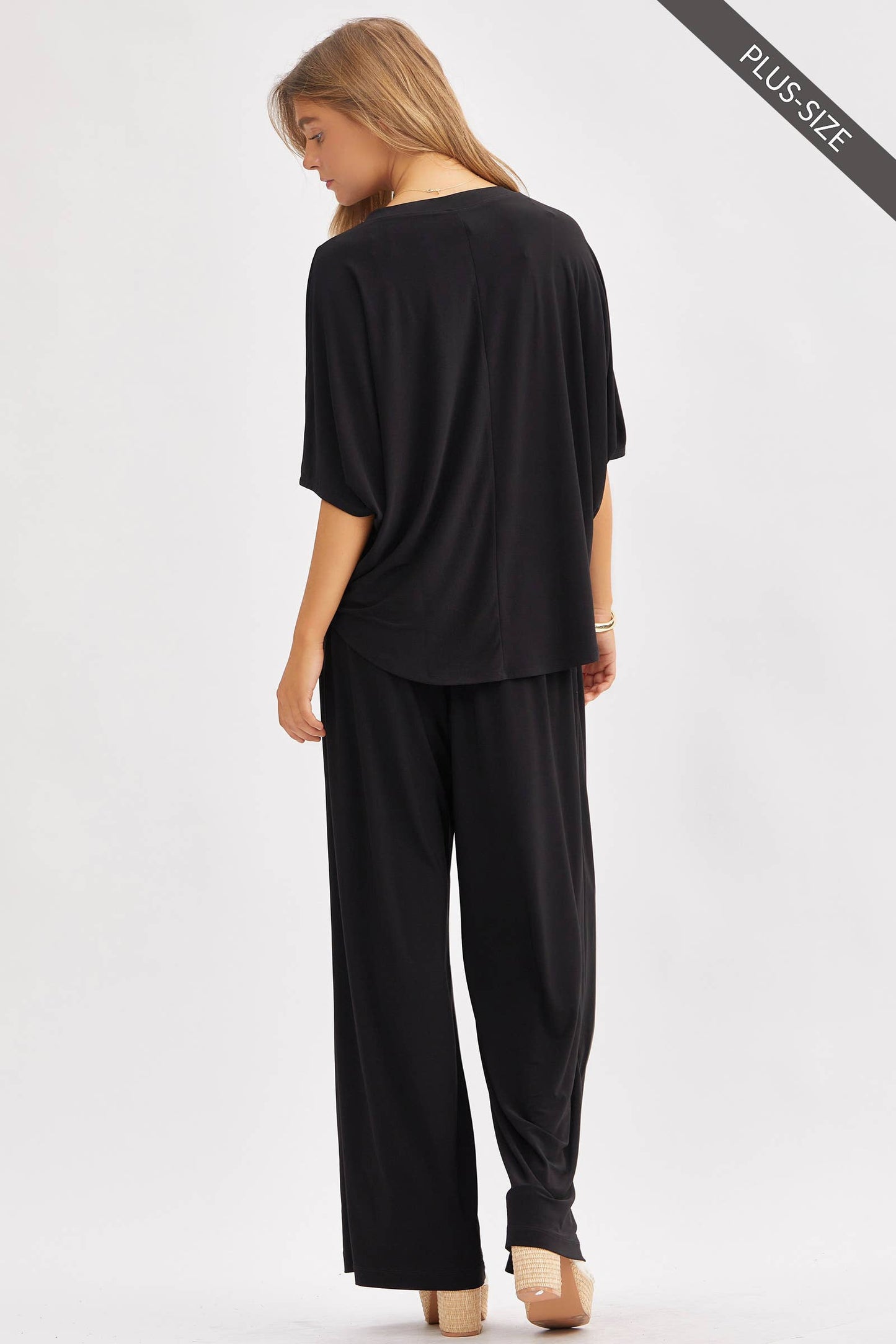 PLUS SIZE Flowy Top + Wide Leg Set TRVSET-COASTAL