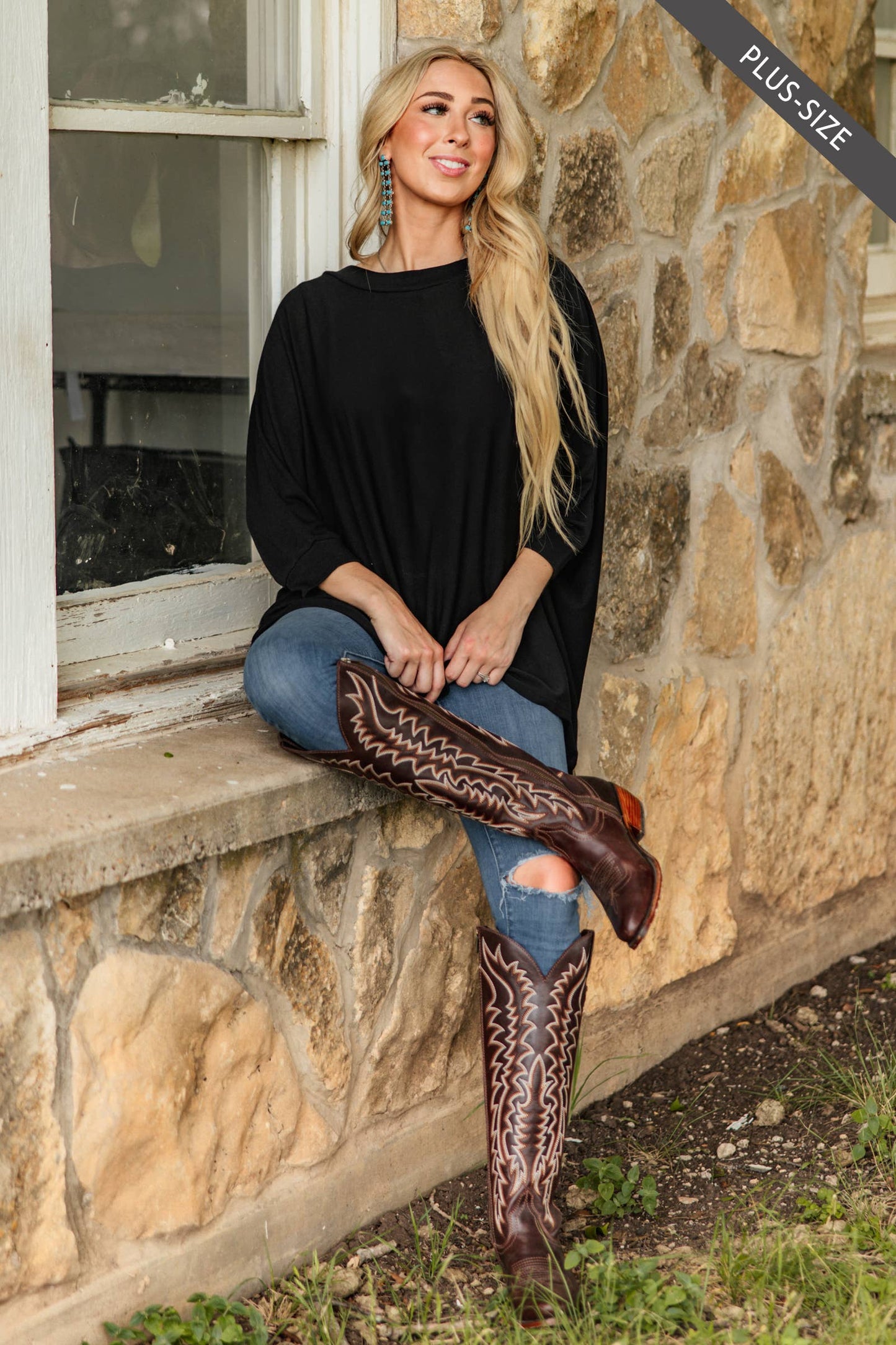 PLUS SIZE Daily Light Hacci Top