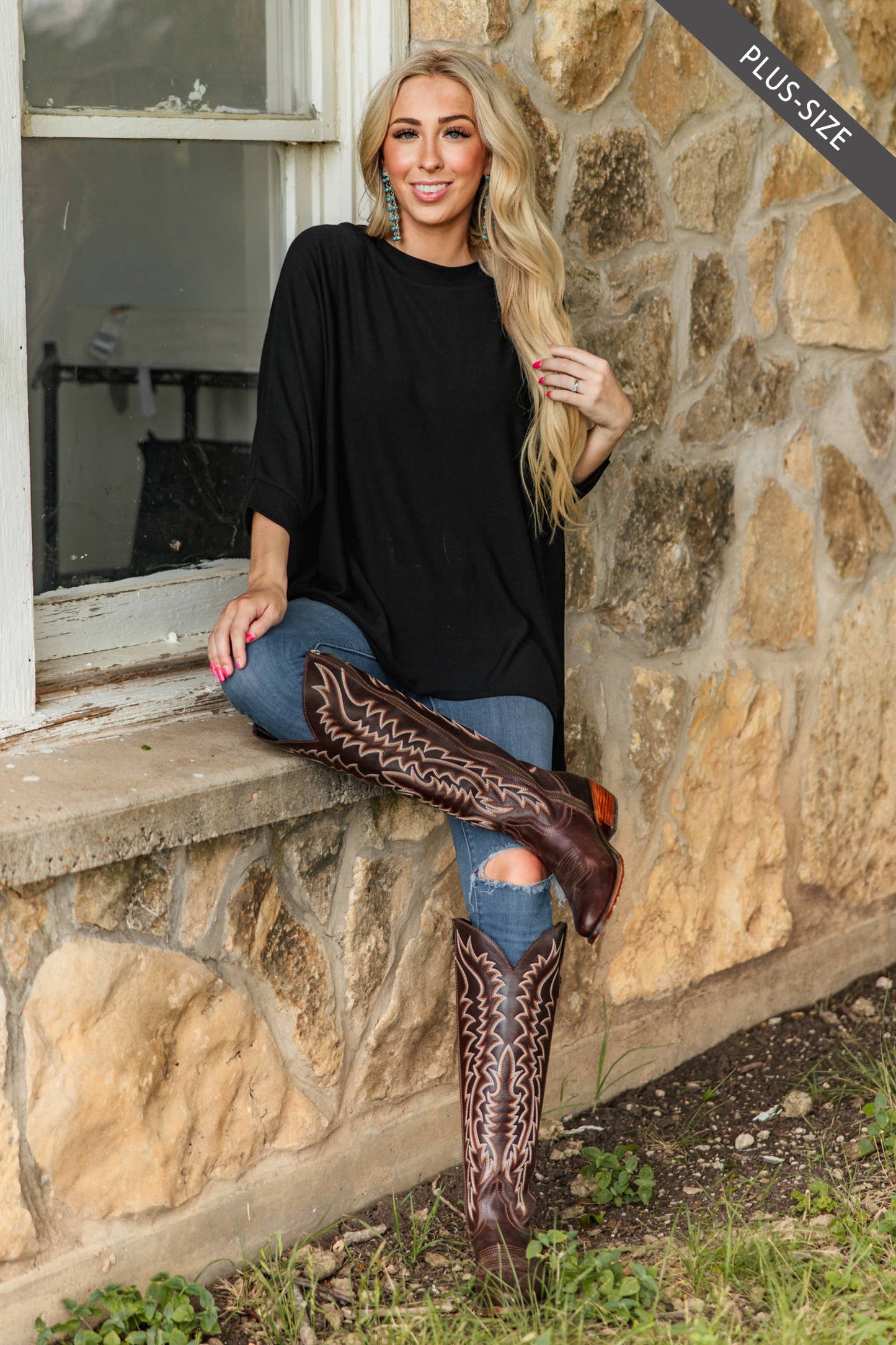 PLUS SIZE Daily Light Hacci Top