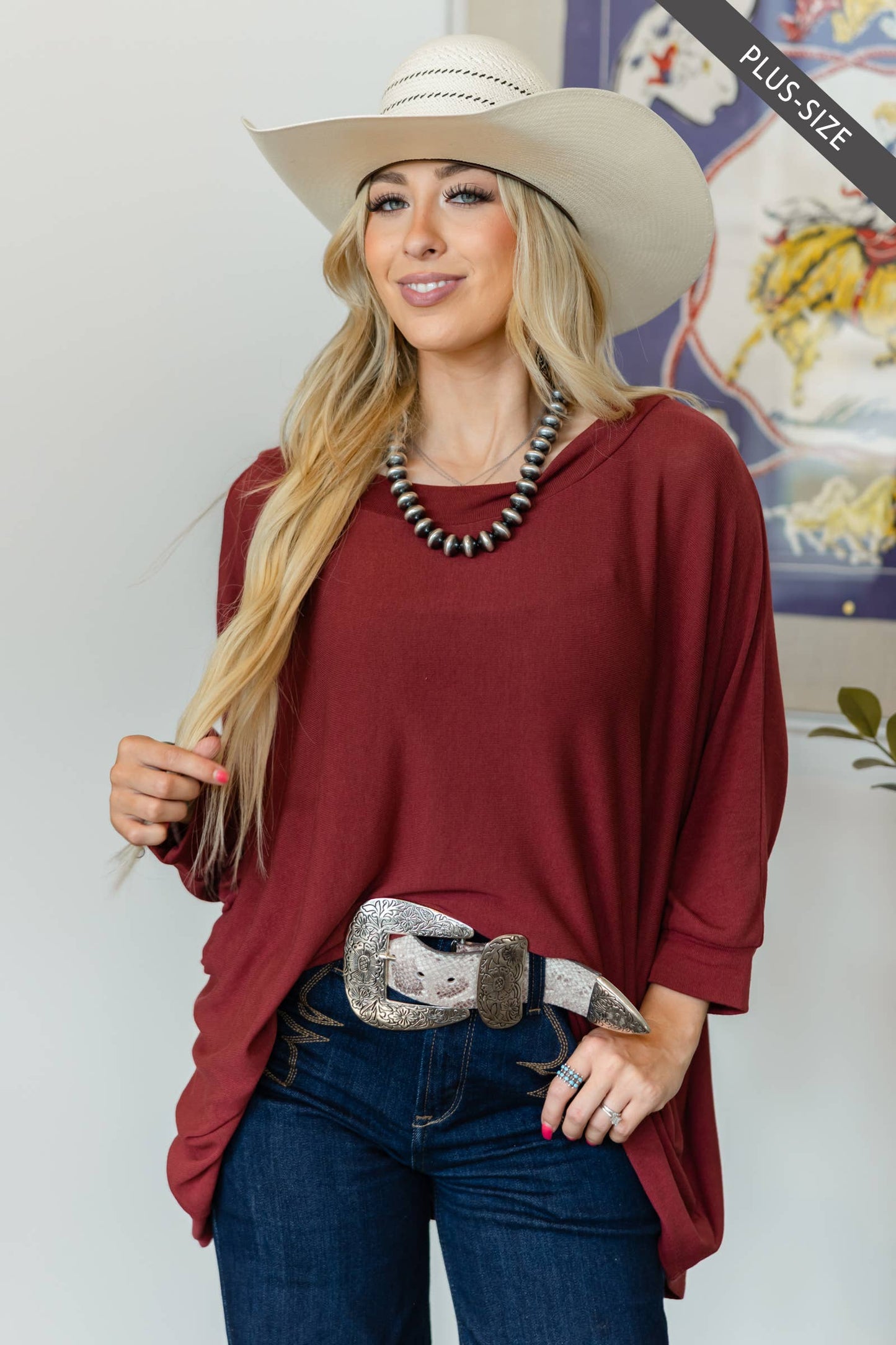 PLUS SIZE Daily Light Hacci Top