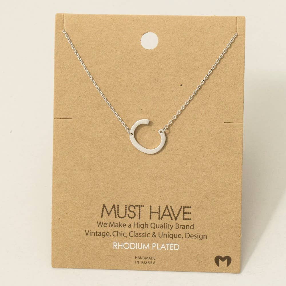 Brushed Initial Pendant Necklace