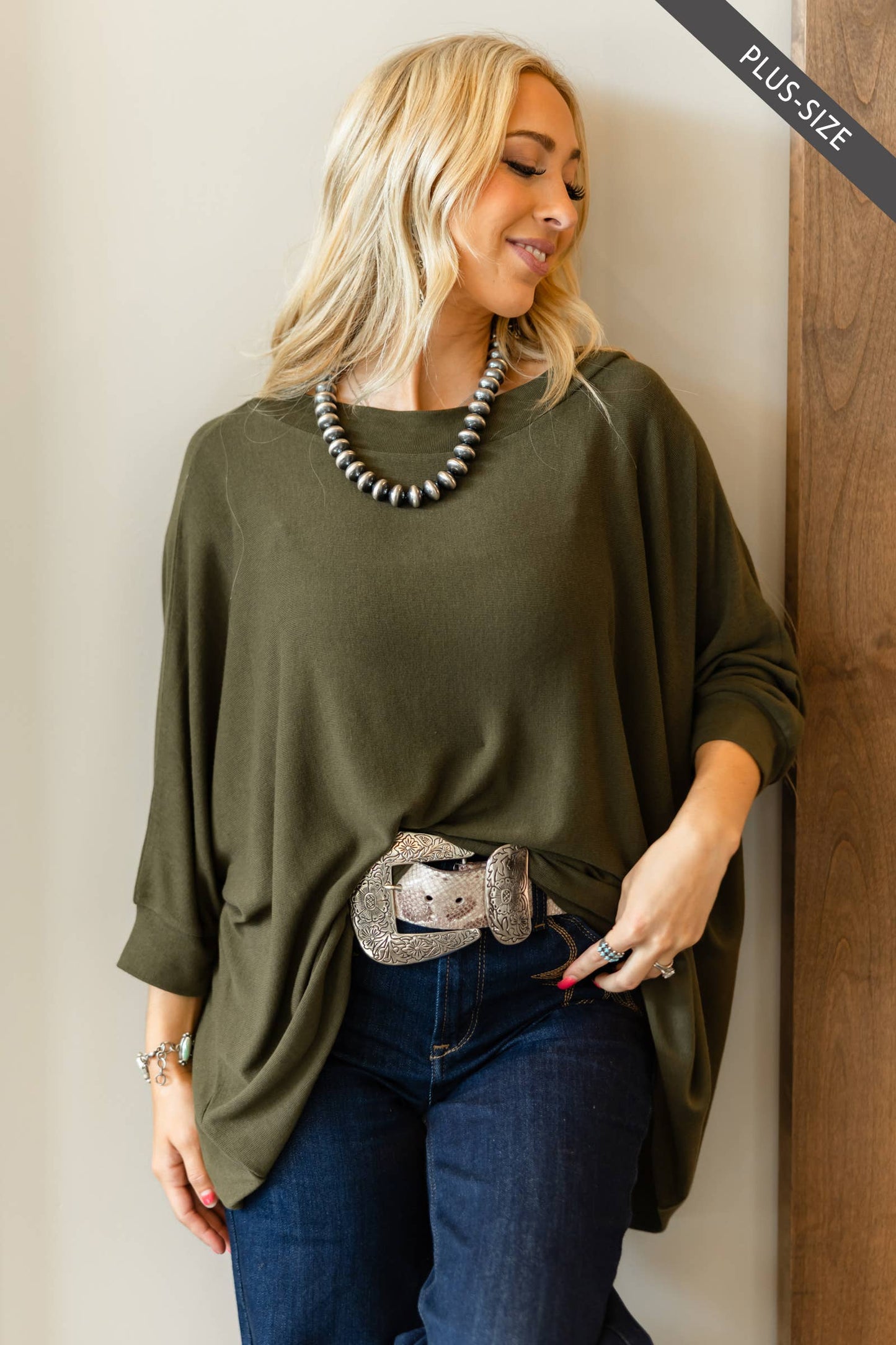 PLUS SIZE Daily Light Hacci Top