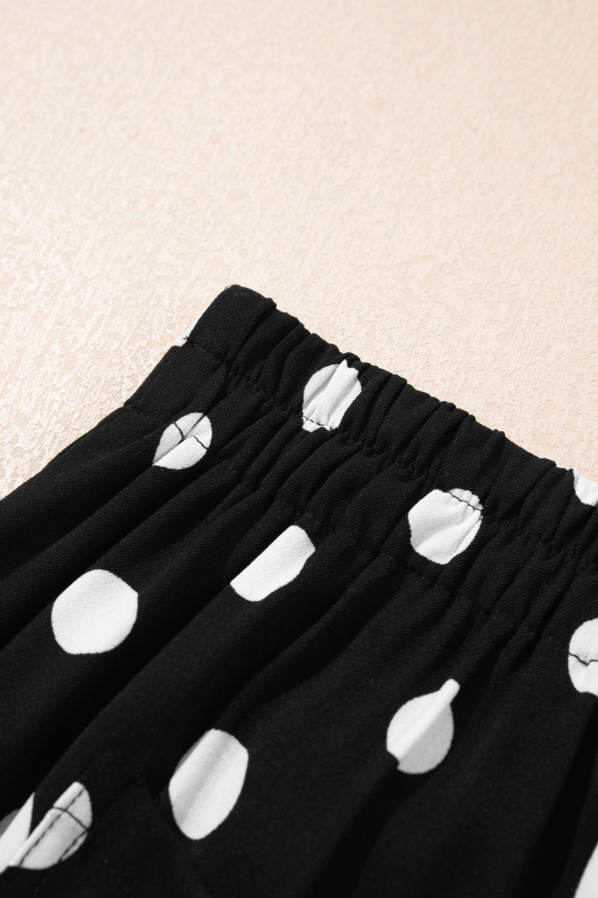 Black Polka Dot Mid-rise Straight Leg Pants