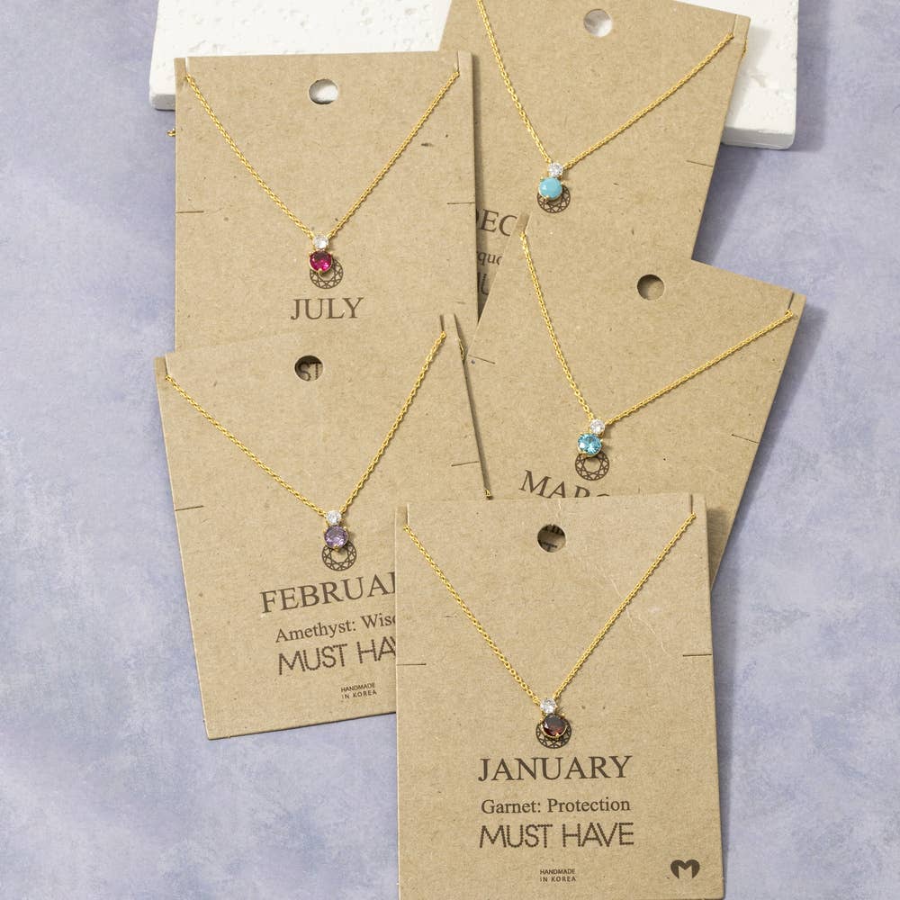 Birthstone Pendant Necklace
