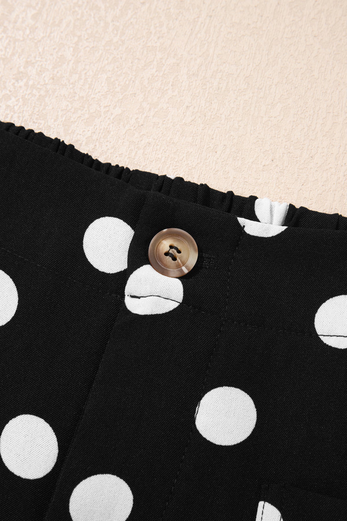 Black Polka Dot Mid-rise Straight Leg Pants
