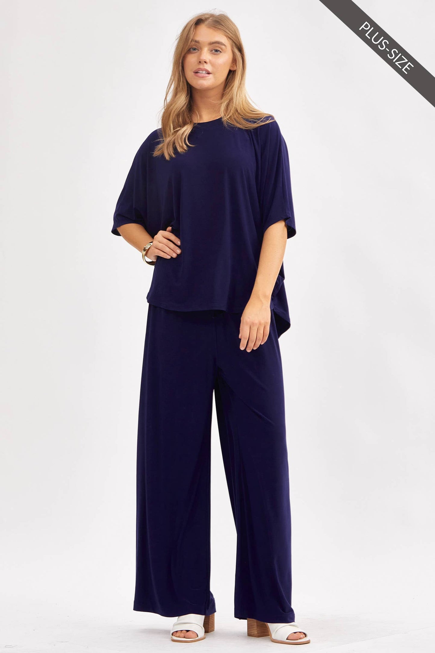 PLUS SIZE Flowy Top + Wide Leg Set TRVSET-COASTAL