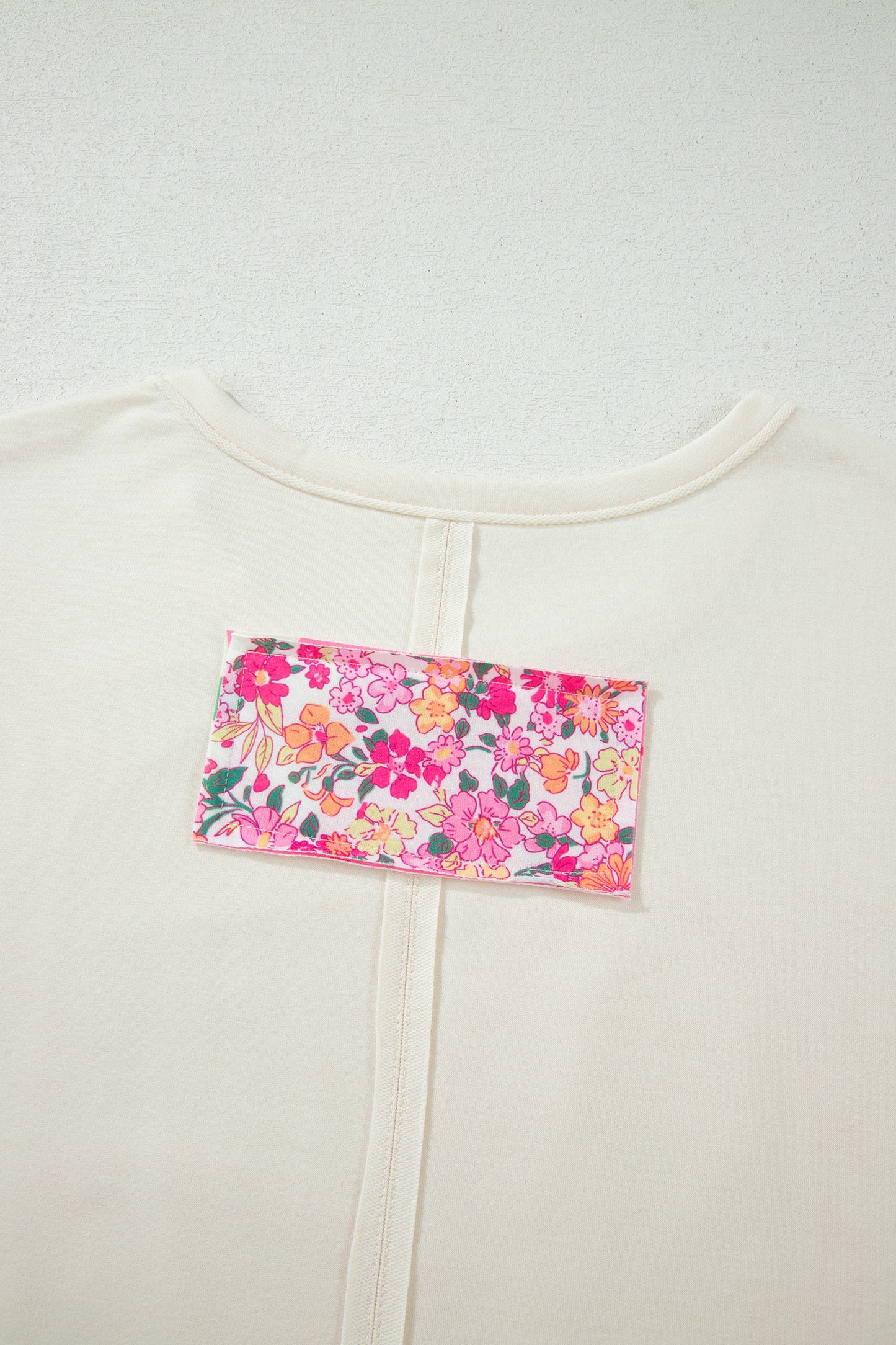Big Flower Patched T-Shirt Plus Size