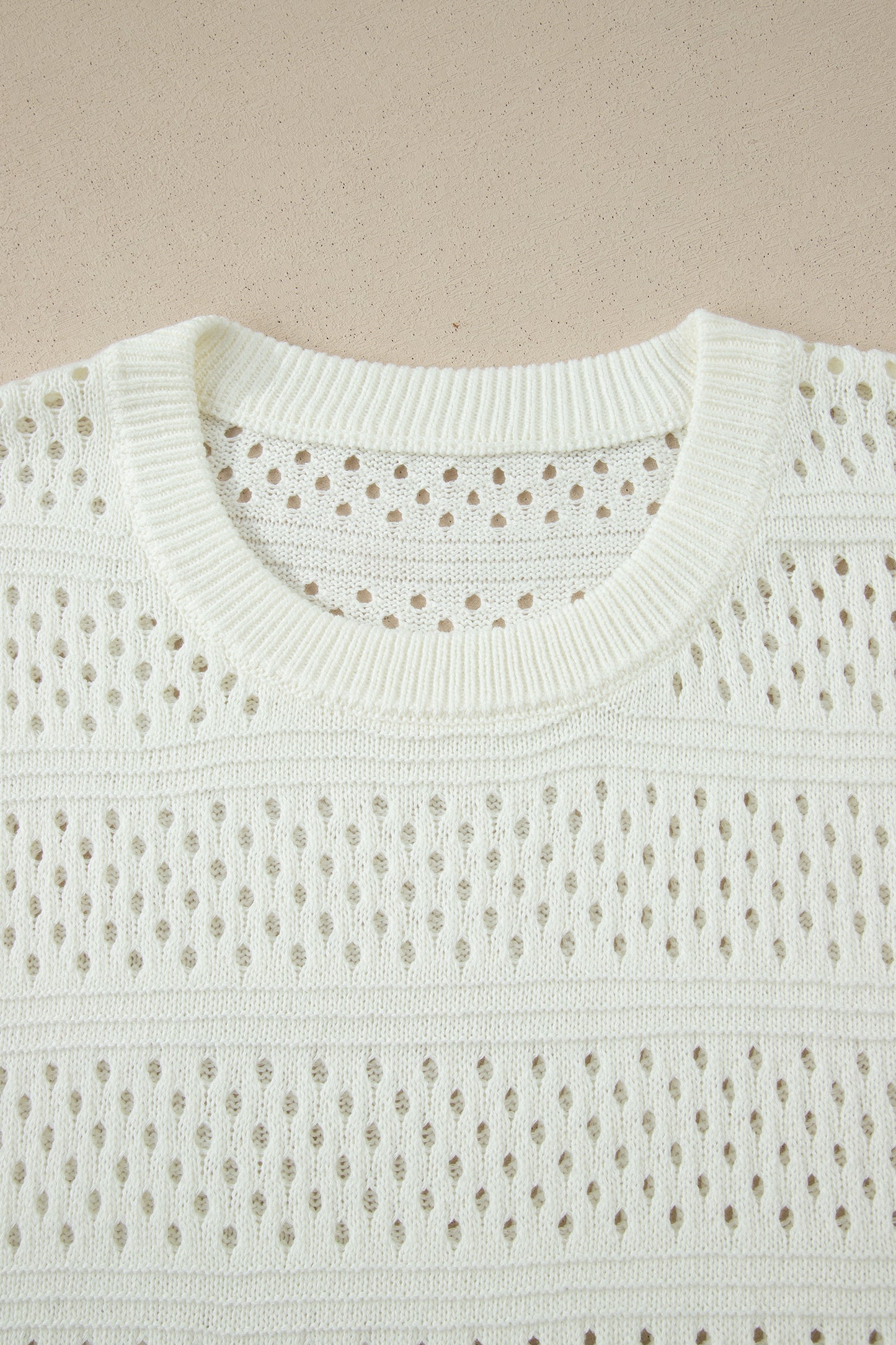 Knit Ribbed Trim Short Sleeve Dolman Sweater Plus Size