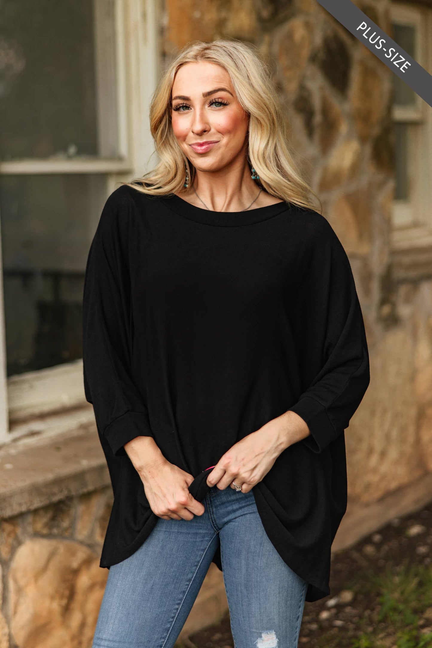 PLUS SIZE Daily Light Hacci Top