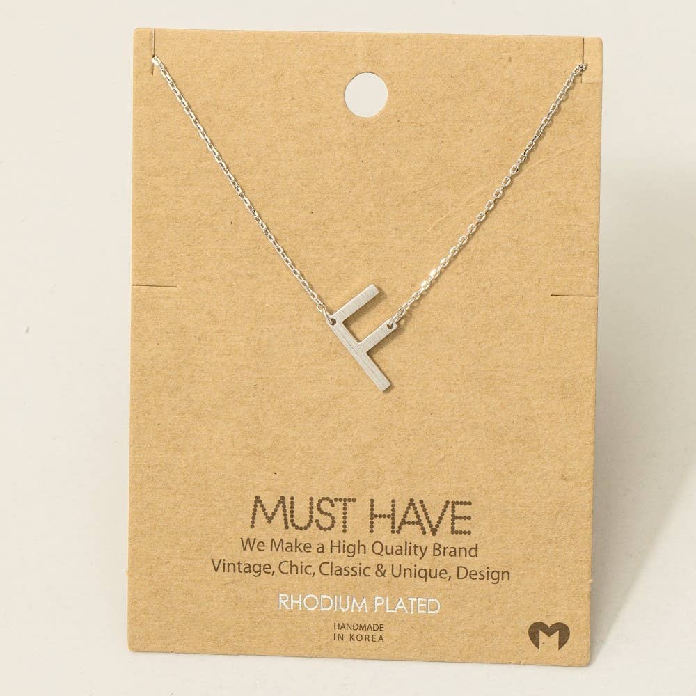 Brushed Initial Pendant Necklace