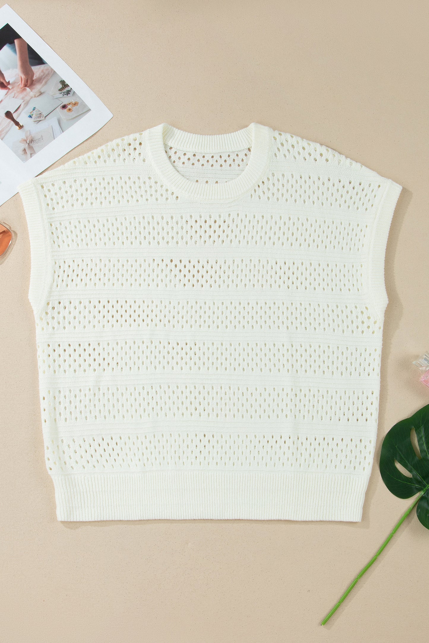 Knit Ribbed Trim Short Sleeve Dolman Sweater Plus Size