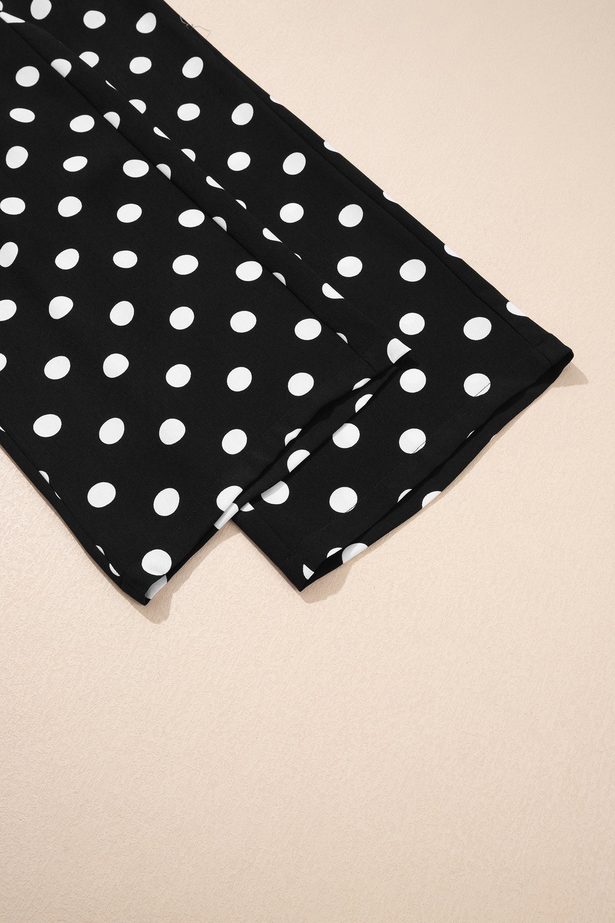 Black Polka Dot Mid-rise Straight Leg Pants