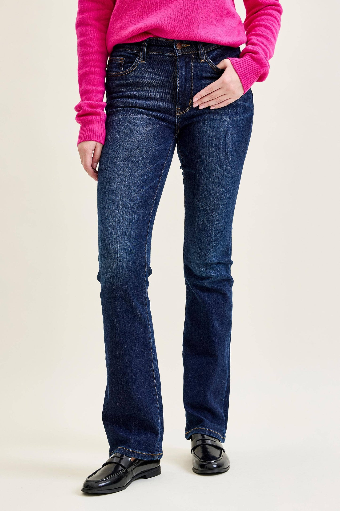 High Waisted Dark Wash Bootcut