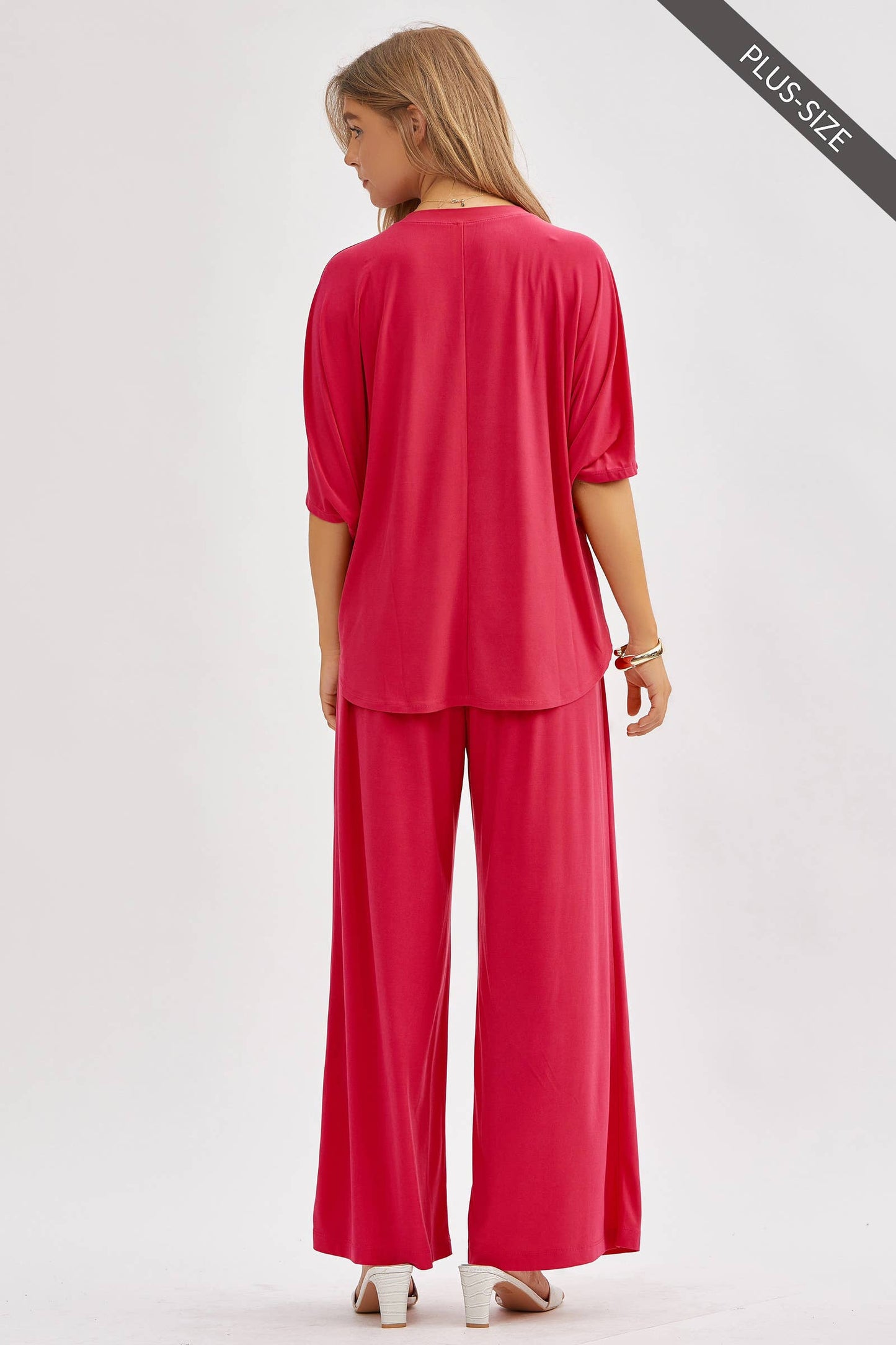 PLUS SIZE Flowy Top + Wide Leg Set TRVSET-COASTAL