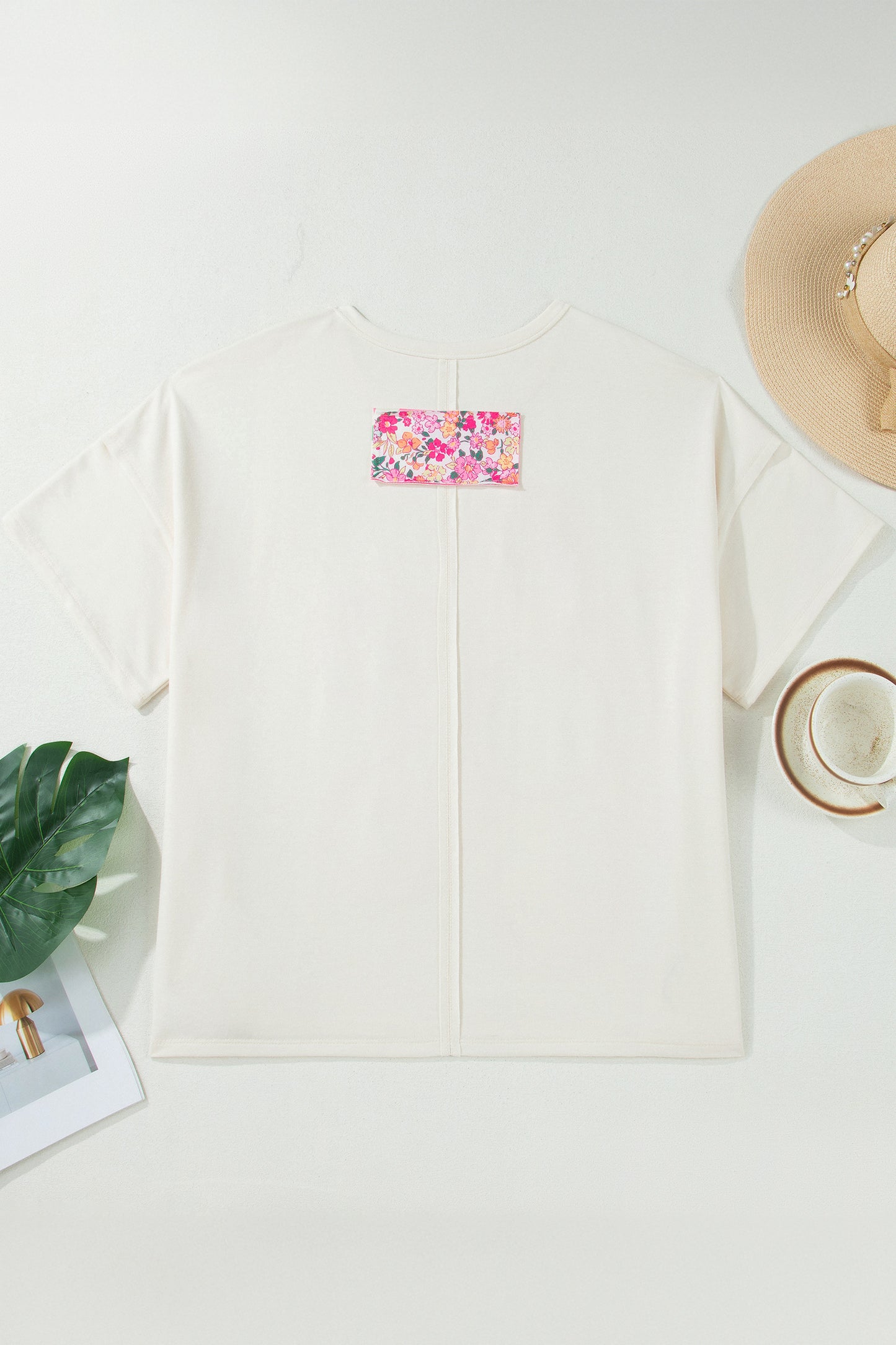 Big Flower Patched T-Shirt Plus Size