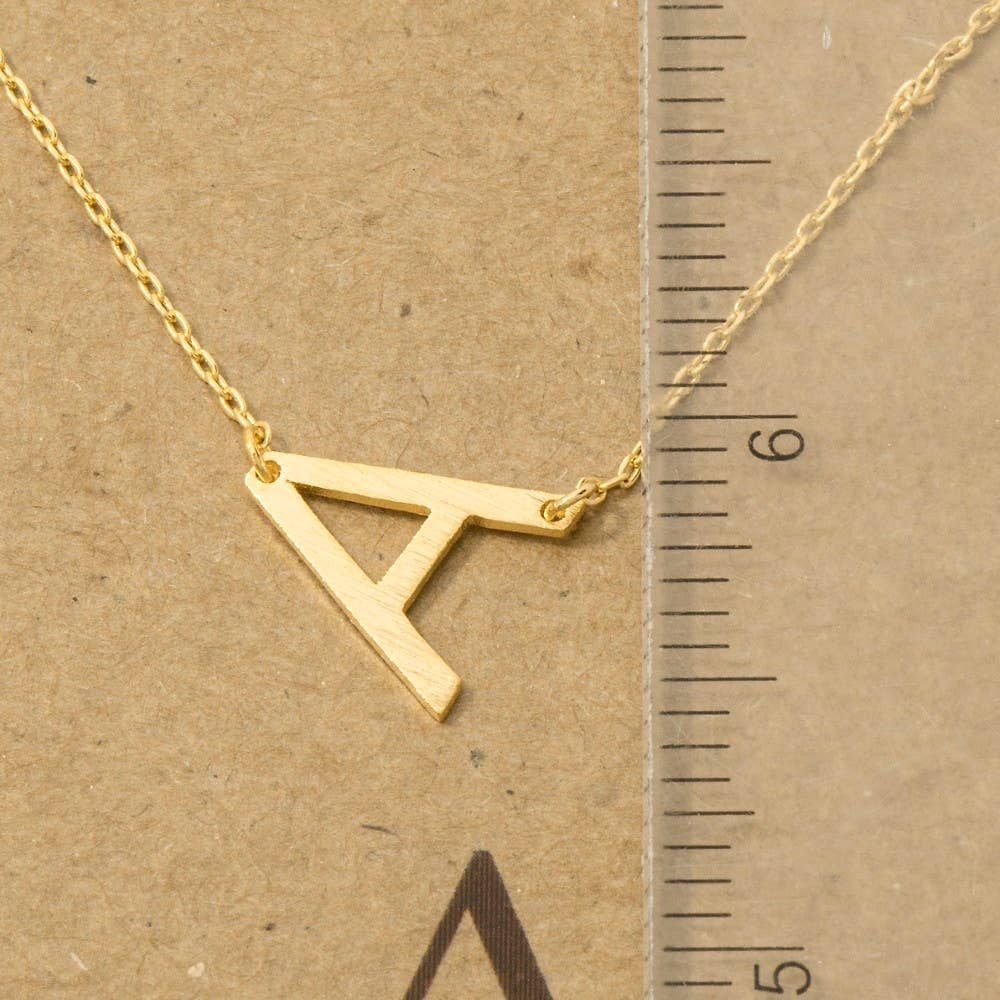 Brushed Initial Pendant Necklace