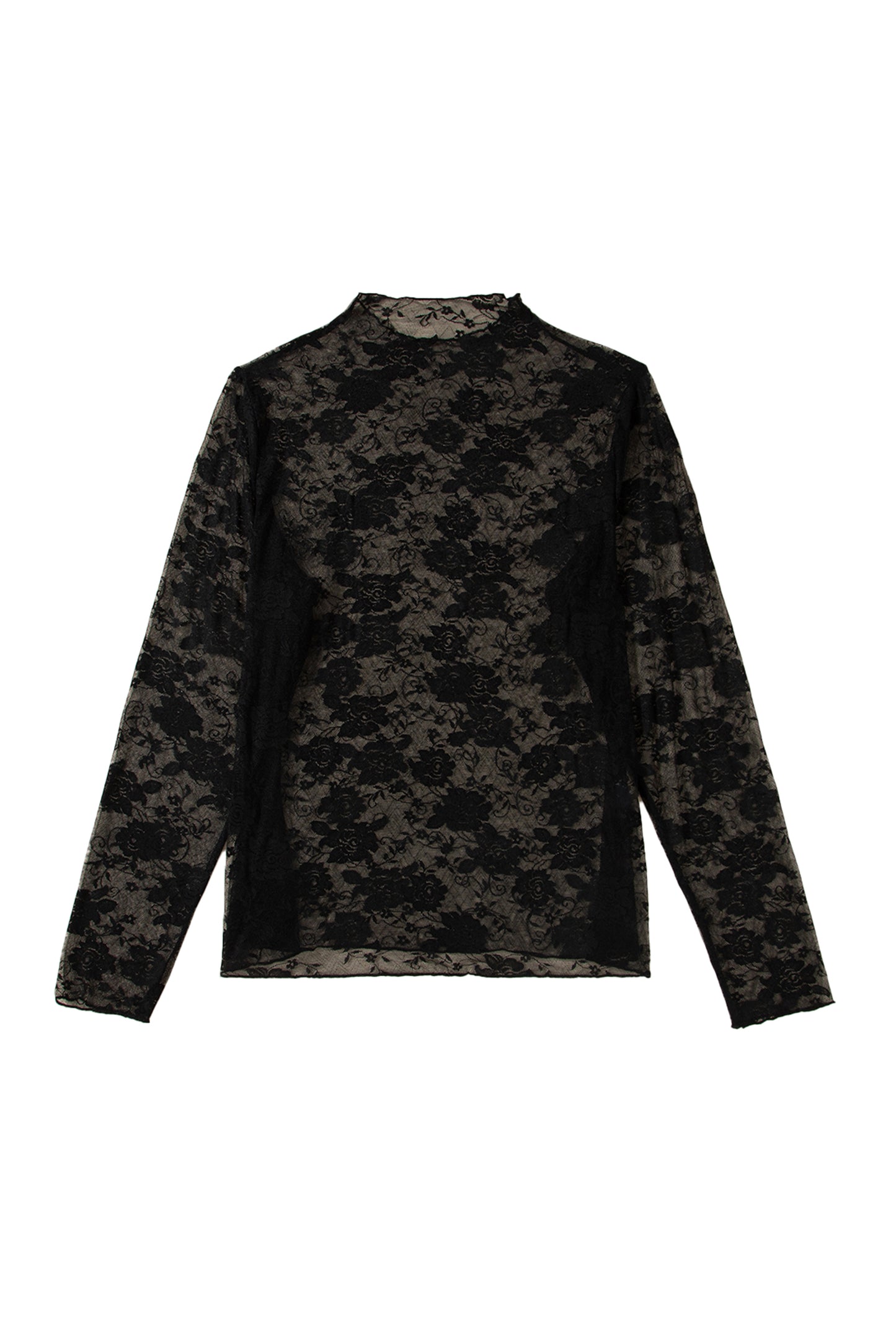 Floral Mesh Long Sleeve Top Plus Size