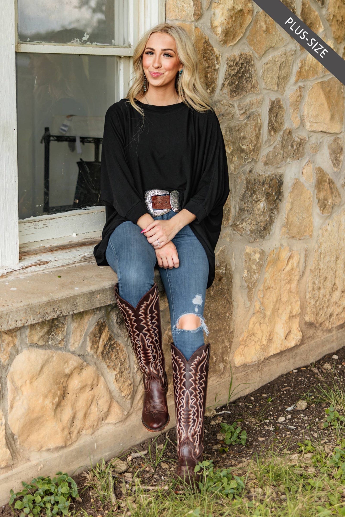 PLUS SIZE Daily Light Hacci Top