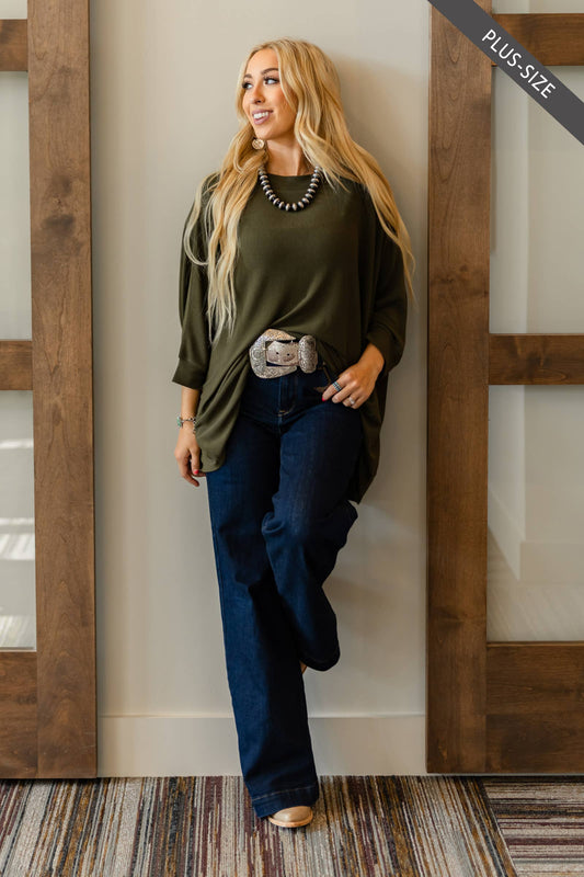 PLUS SIZE Daily Light Hacci Top