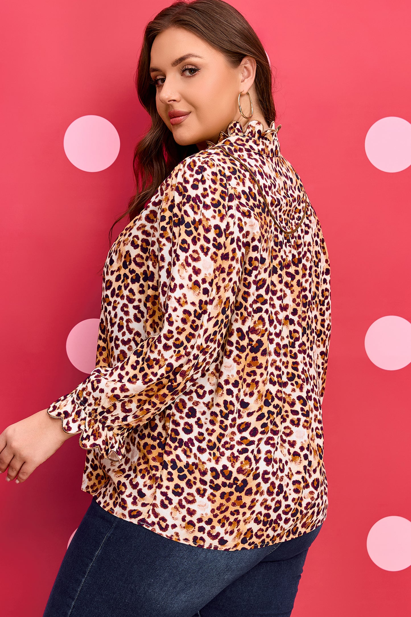 Leopard Blouse Top Plus Size