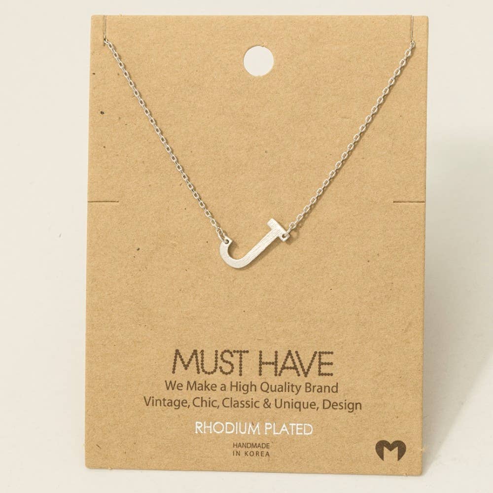 Brushed Initial Pendant Necklace