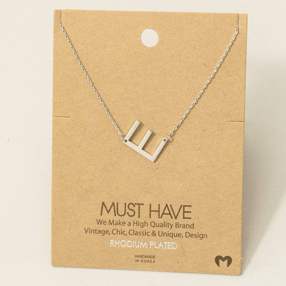 Brushed Initial Pendant Necklace