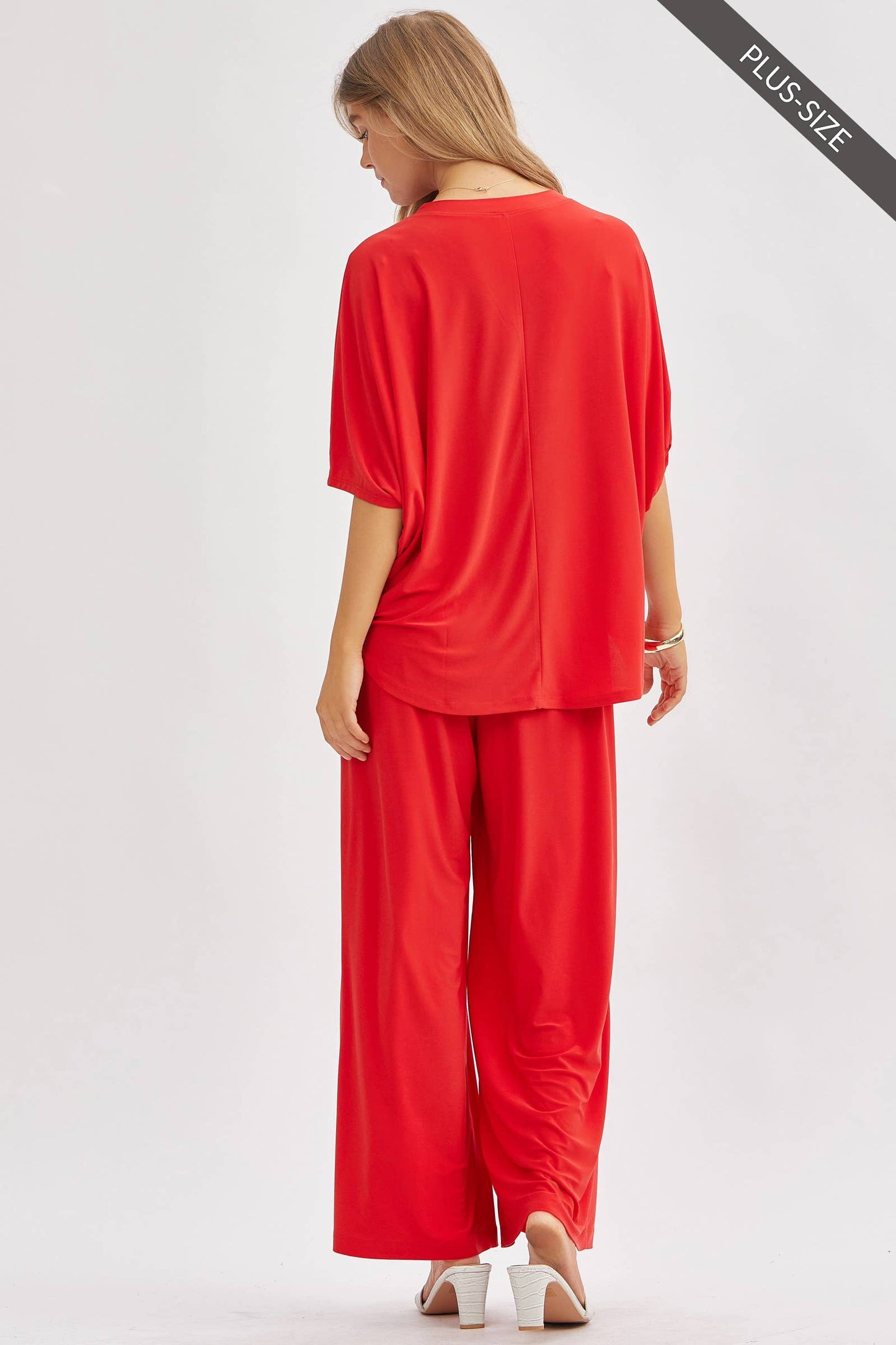 PLUS SIZE Flowy Top + Wide Leg Set TRVSET-COASTAL