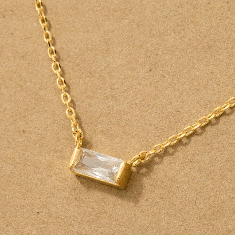 Mini Stud Rhinestone Pendant Necklace