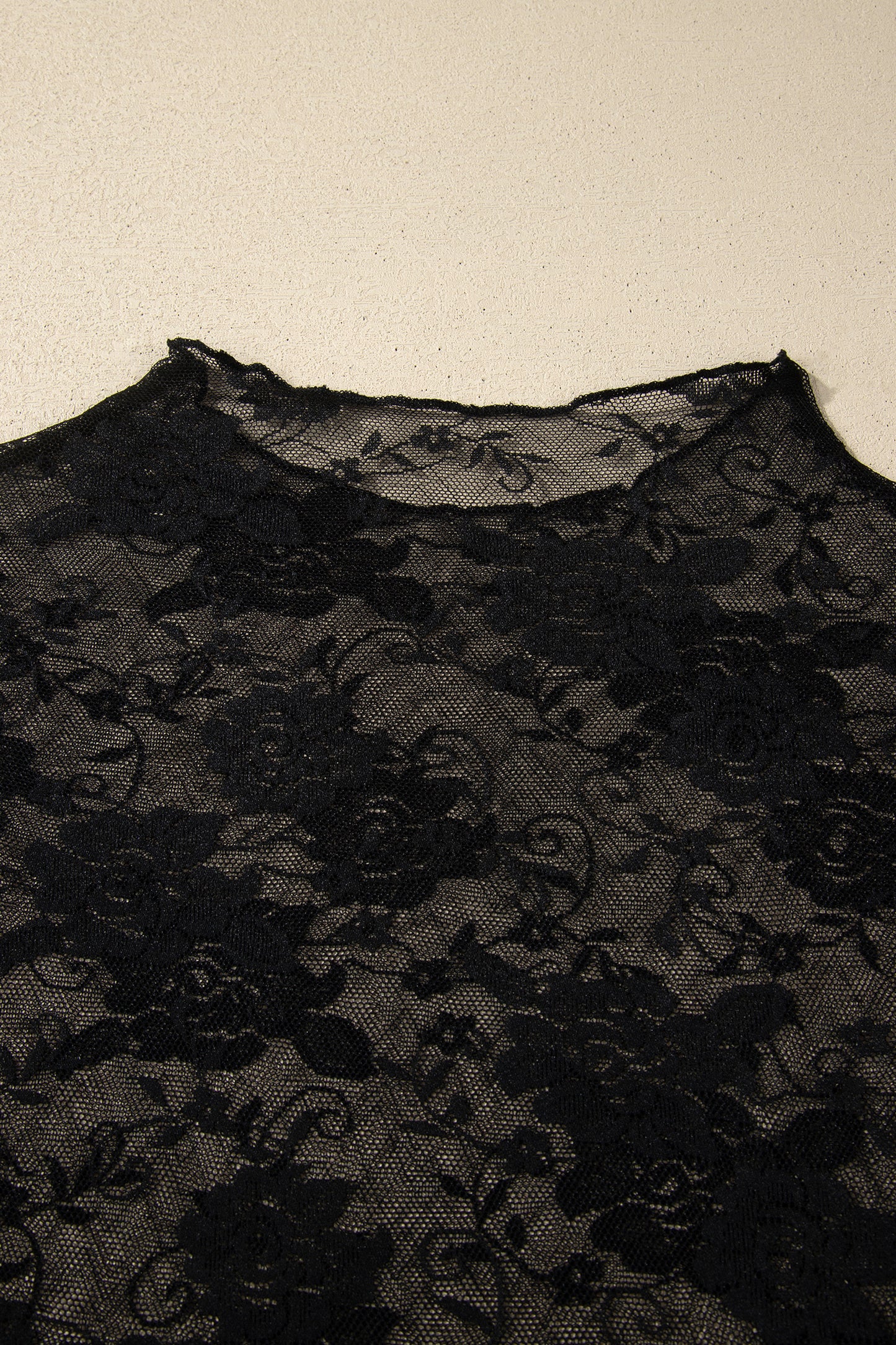 Floral Mesh Long Sleeve Top Plus Size