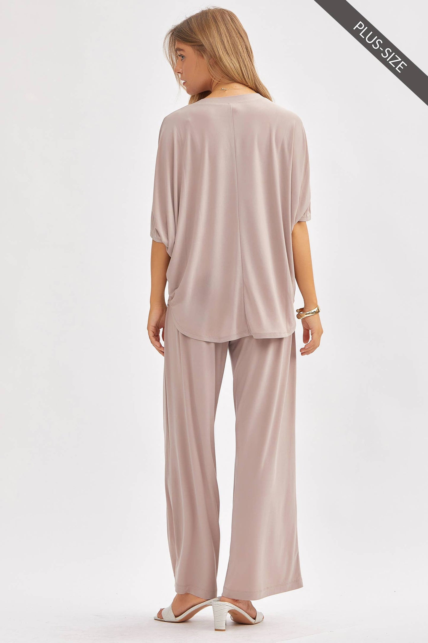 PLUS SIZE Flowy Top + Wide Leg Set TRVSET-COASTAL