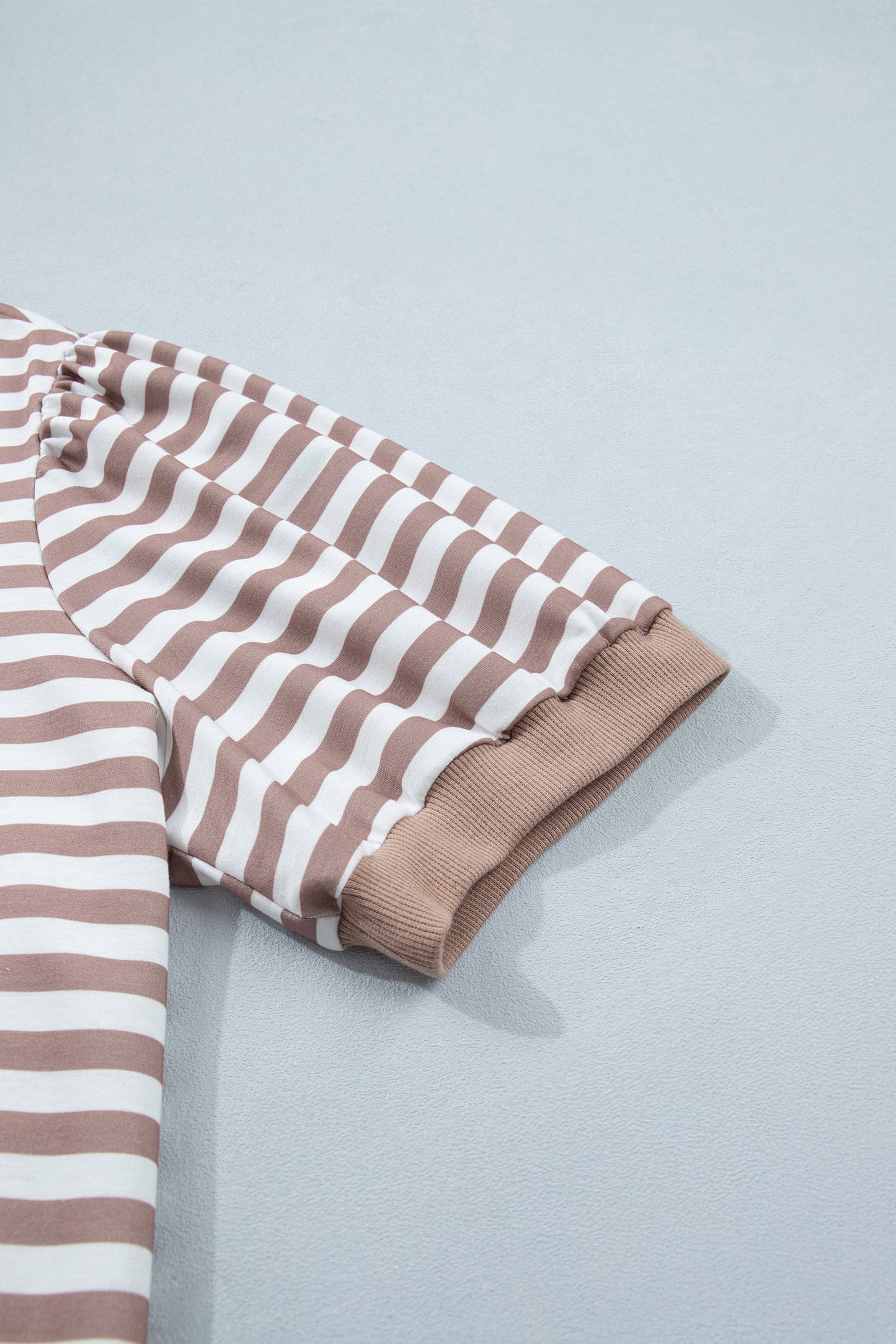 Orange Stripe Puff Sleeve T-Shirt Plus Size