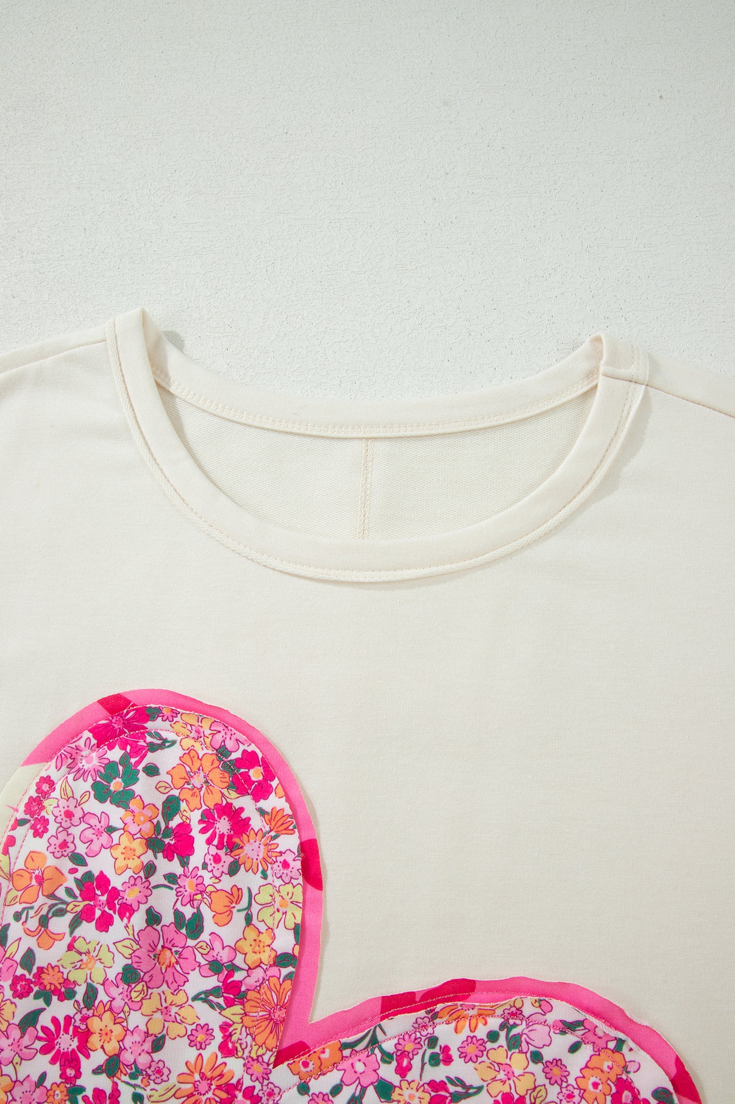 Big Flower Patched T-Shirt Plus Size
