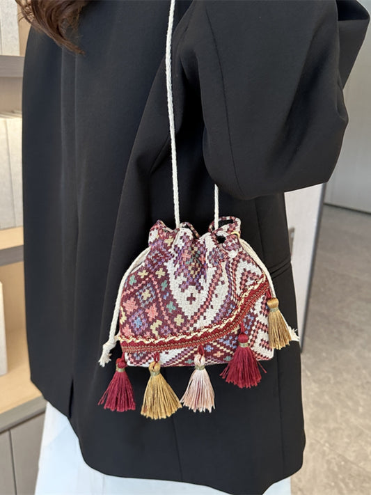 Tassel Spaghetti Strap Shoulder Bag