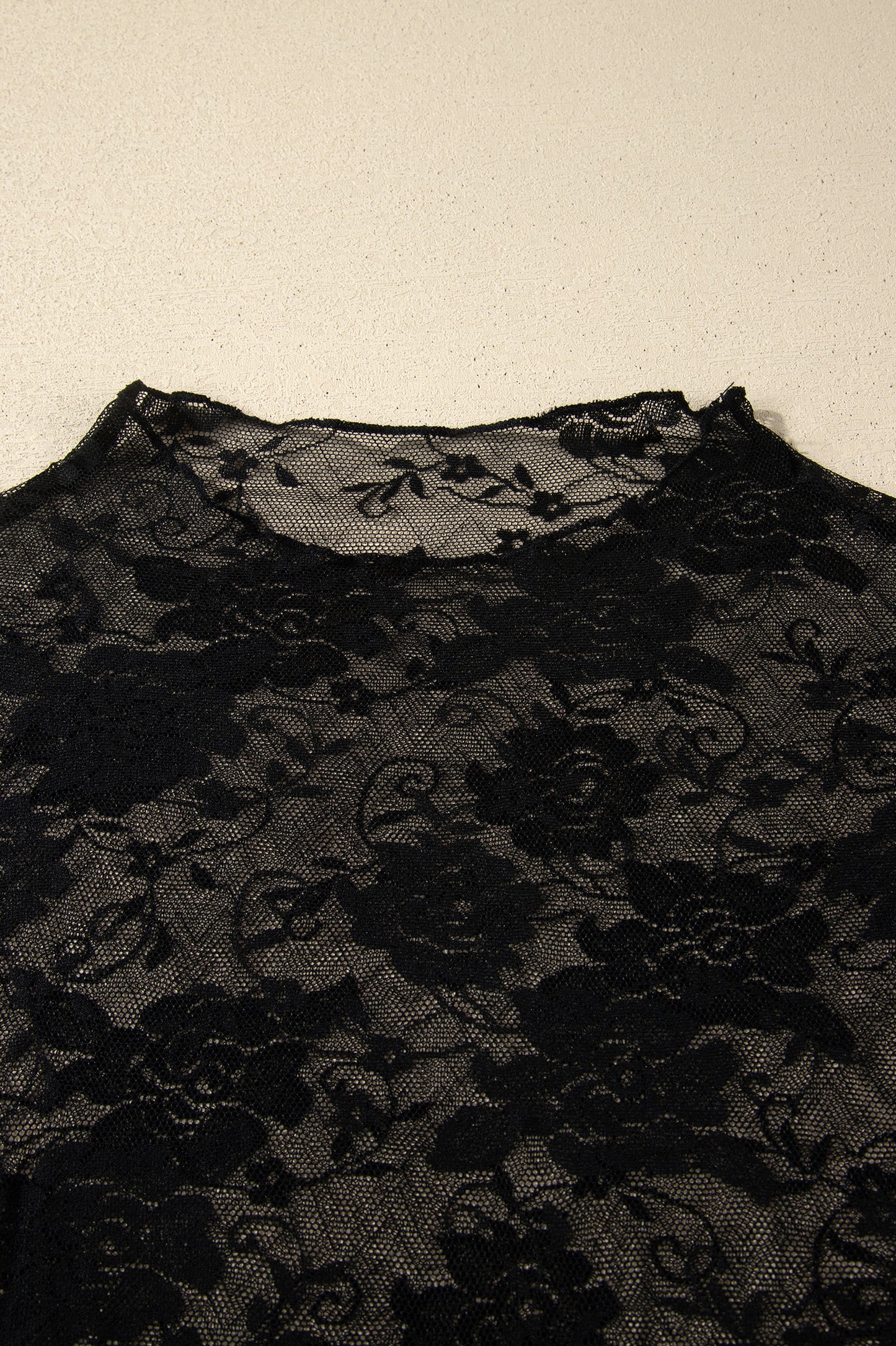 Floral Mesh Long Sleeve Top Plus Size