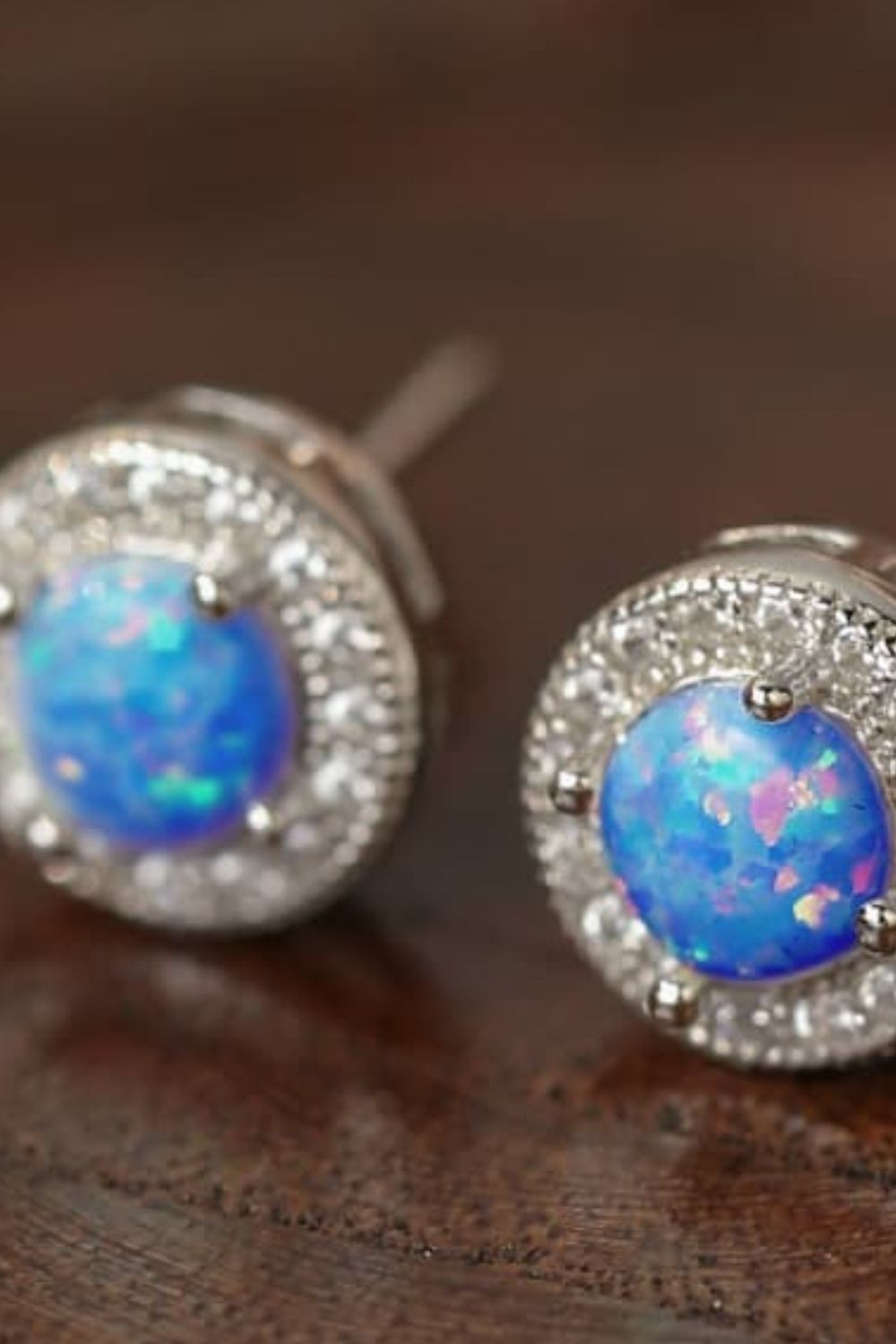 Opal 4-Prong Round Stud Earrings