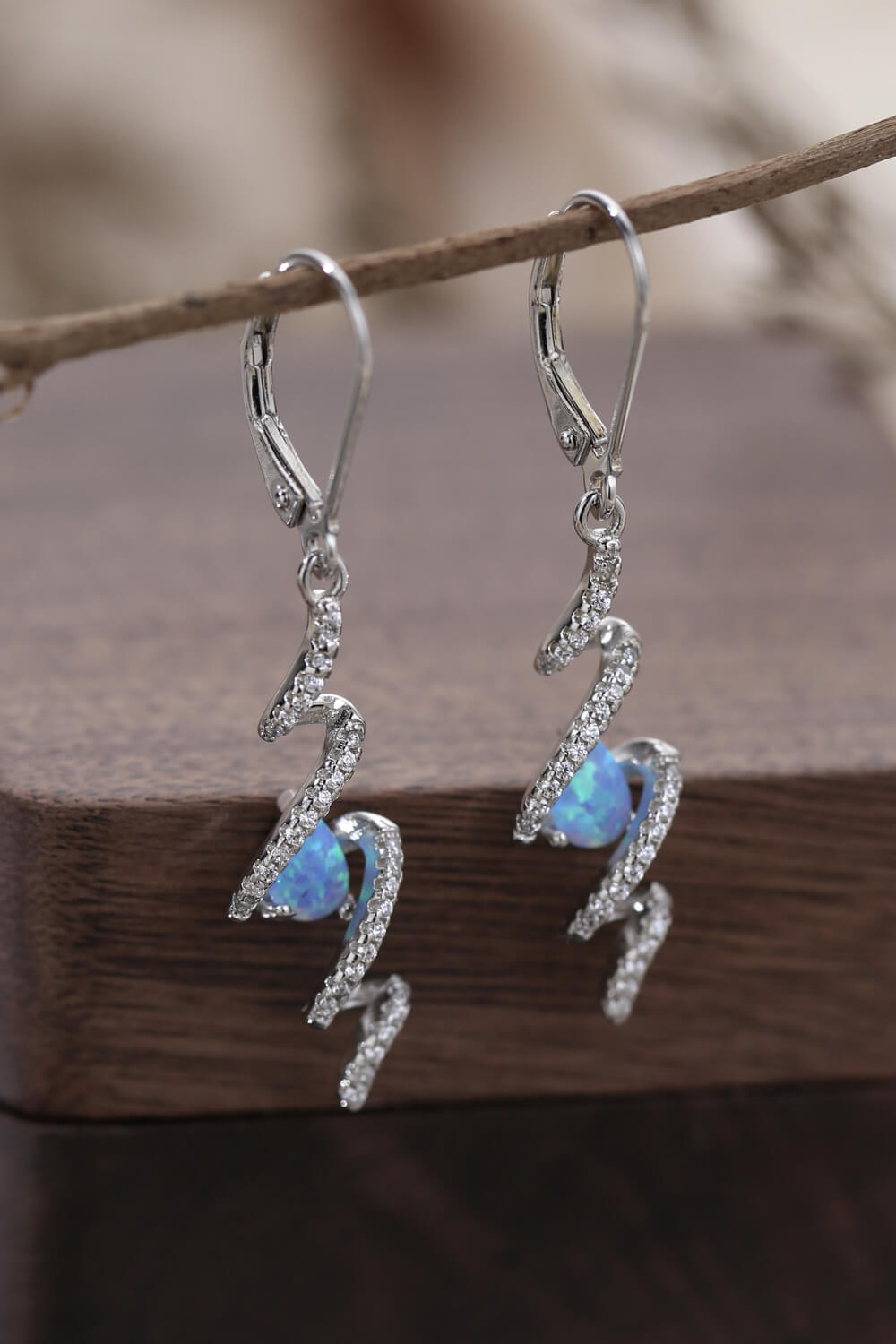 Twisted Opal Drop Earrings