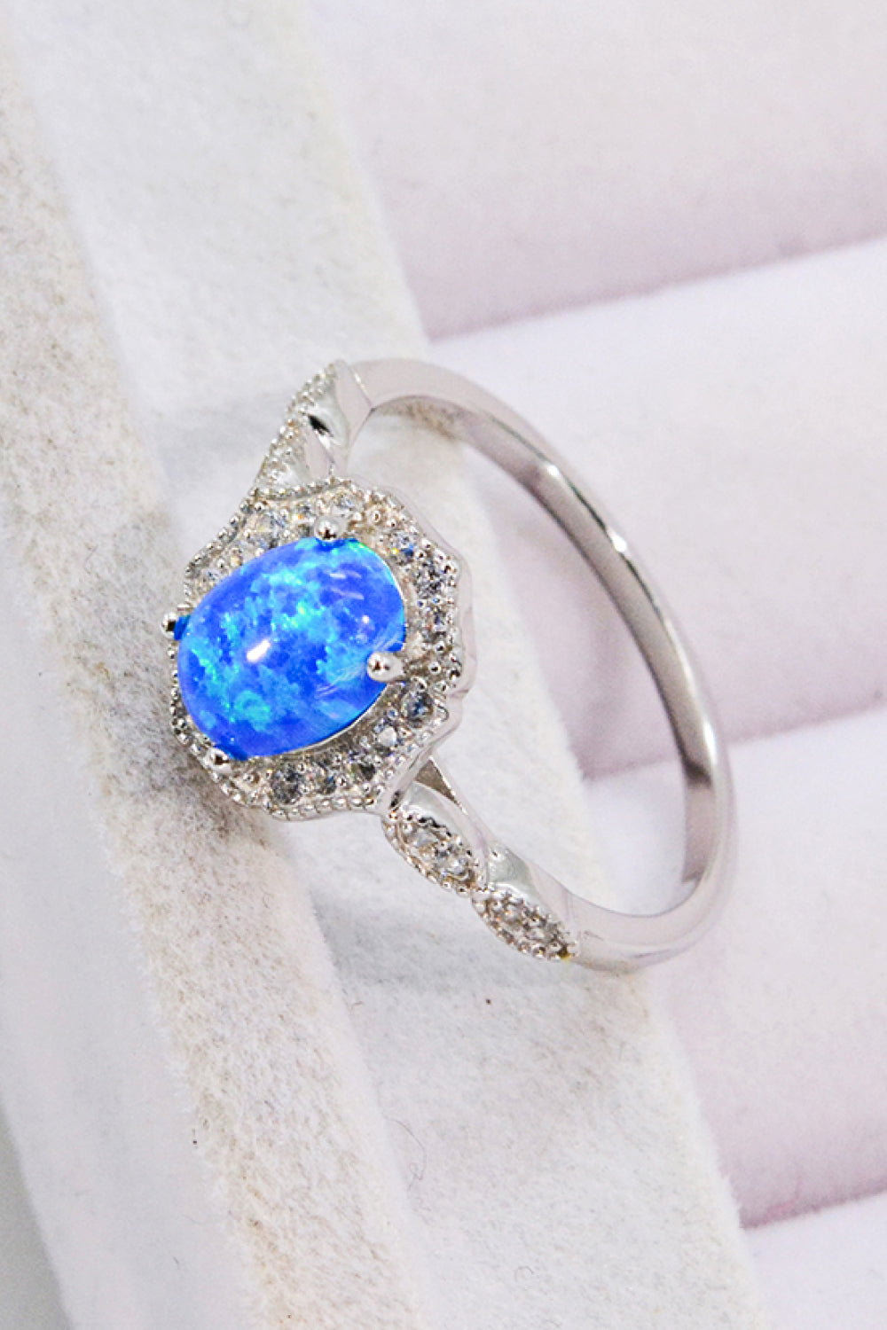 Opal and Zircon 925 Sterling Silver Ring