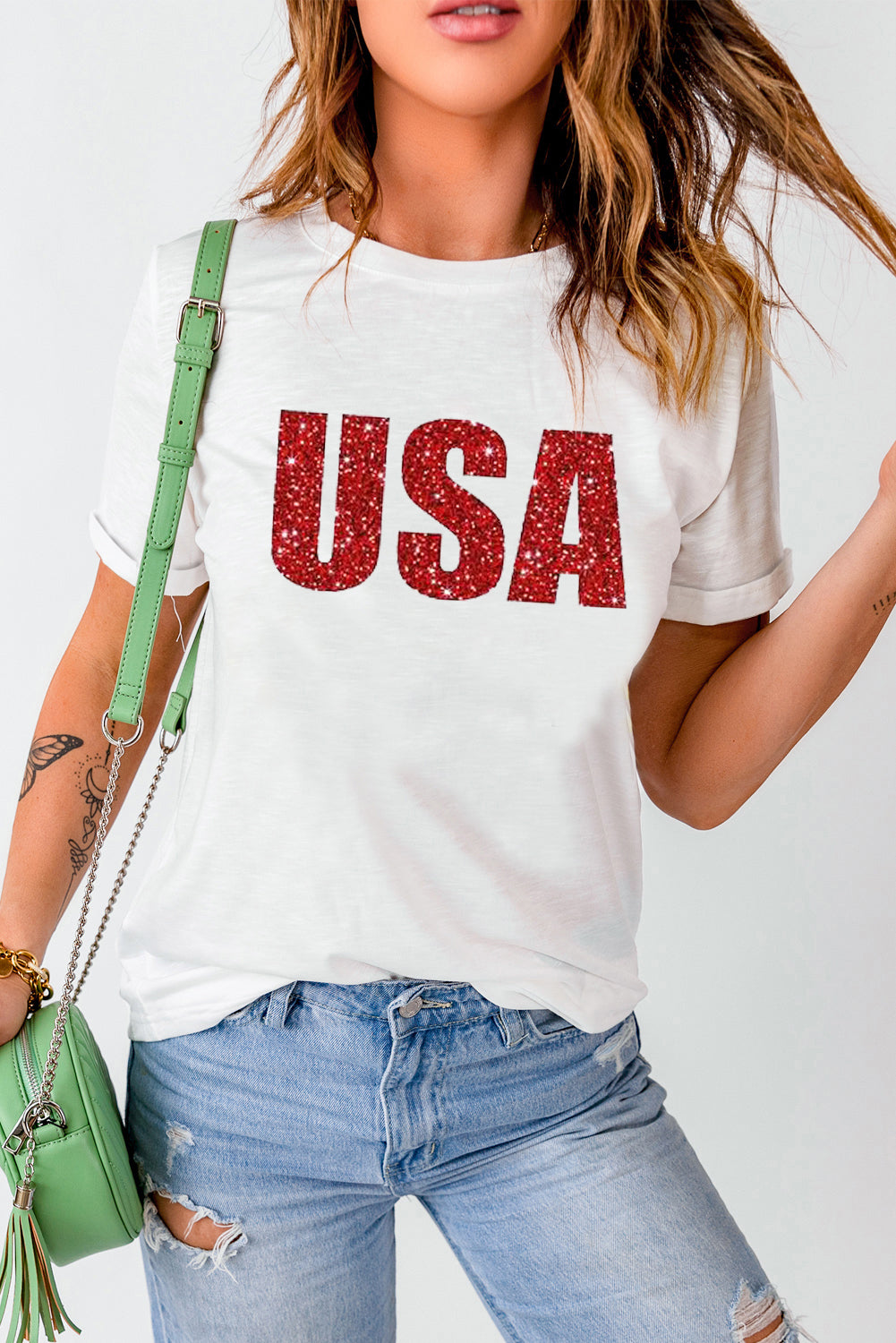 USA Graphic Round Neck Tee