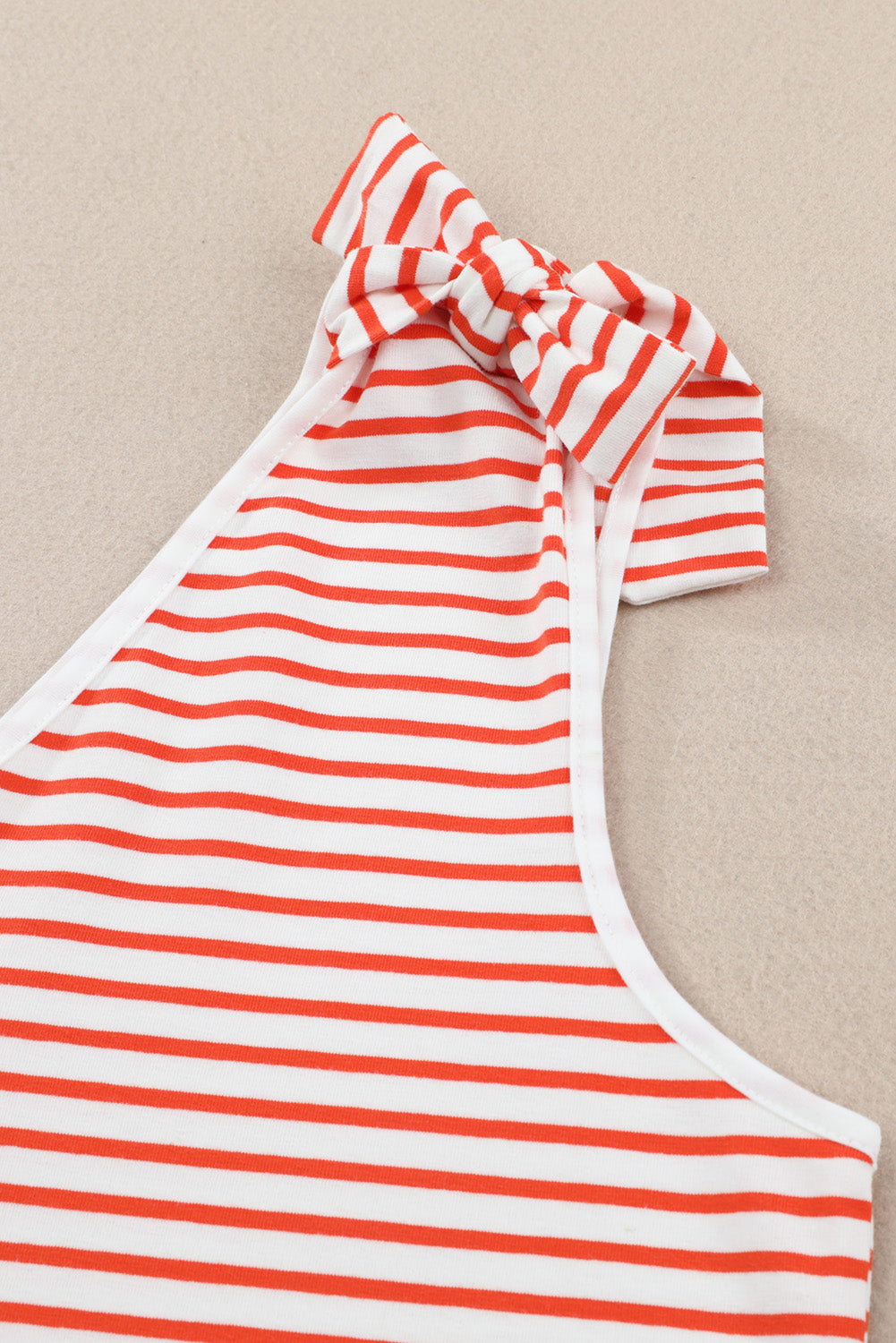 Star and Stripe V-Neck Bow Detail Tank