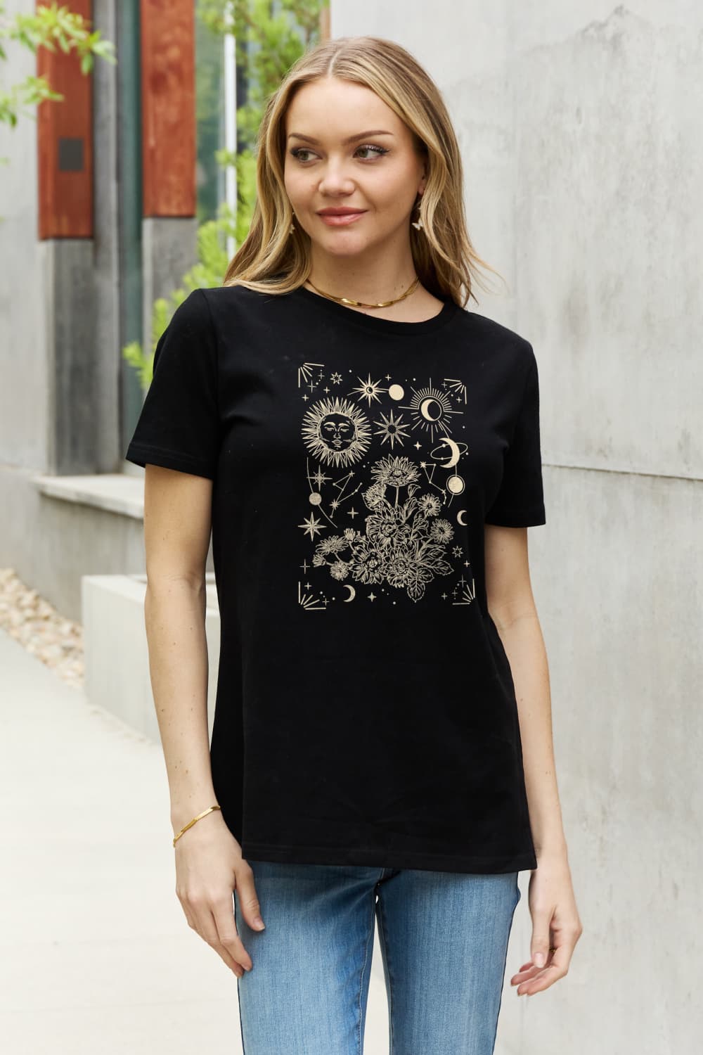 Simply Love Full Size Celestial Graphic Short Sleeve Cotton Tee