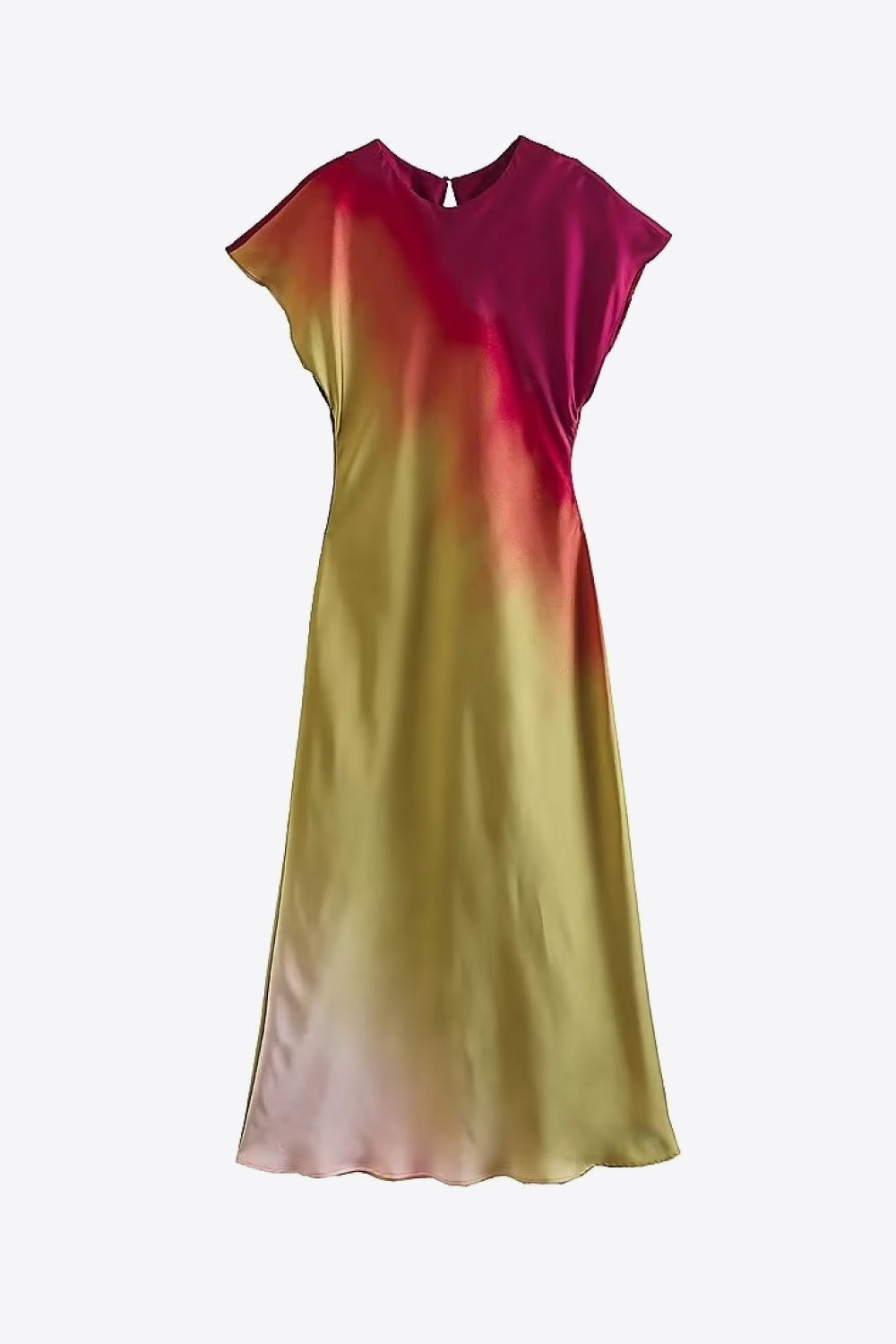 Gradient Round Neck Midi Dress