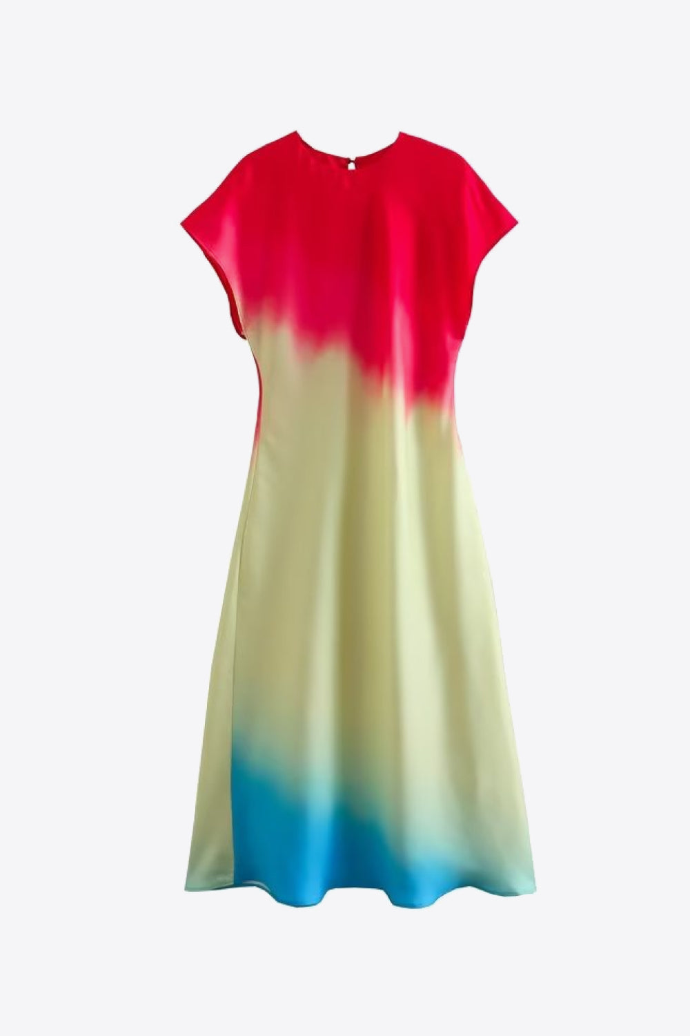 Gradient Round Neck Midi Dress