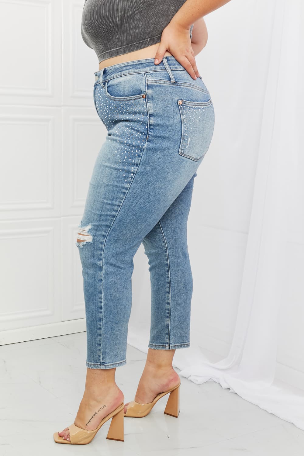 Judy Blue Kate Full Size Slim Fit Rhinestone Jeans