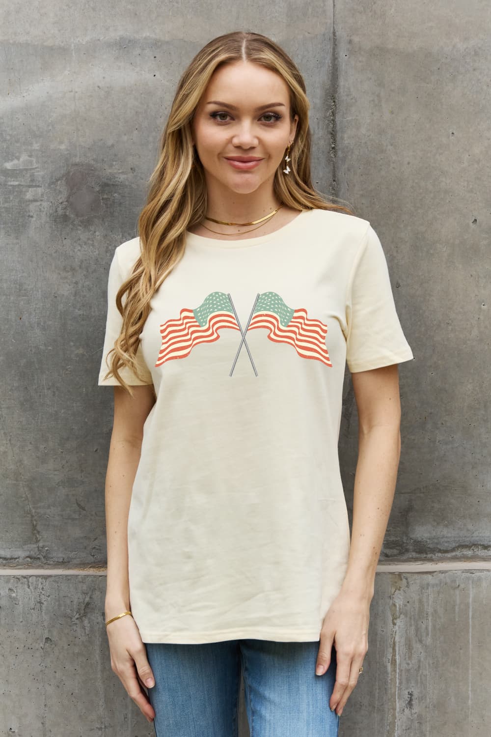 Simply Love US Flag Graphic Cotton Tee