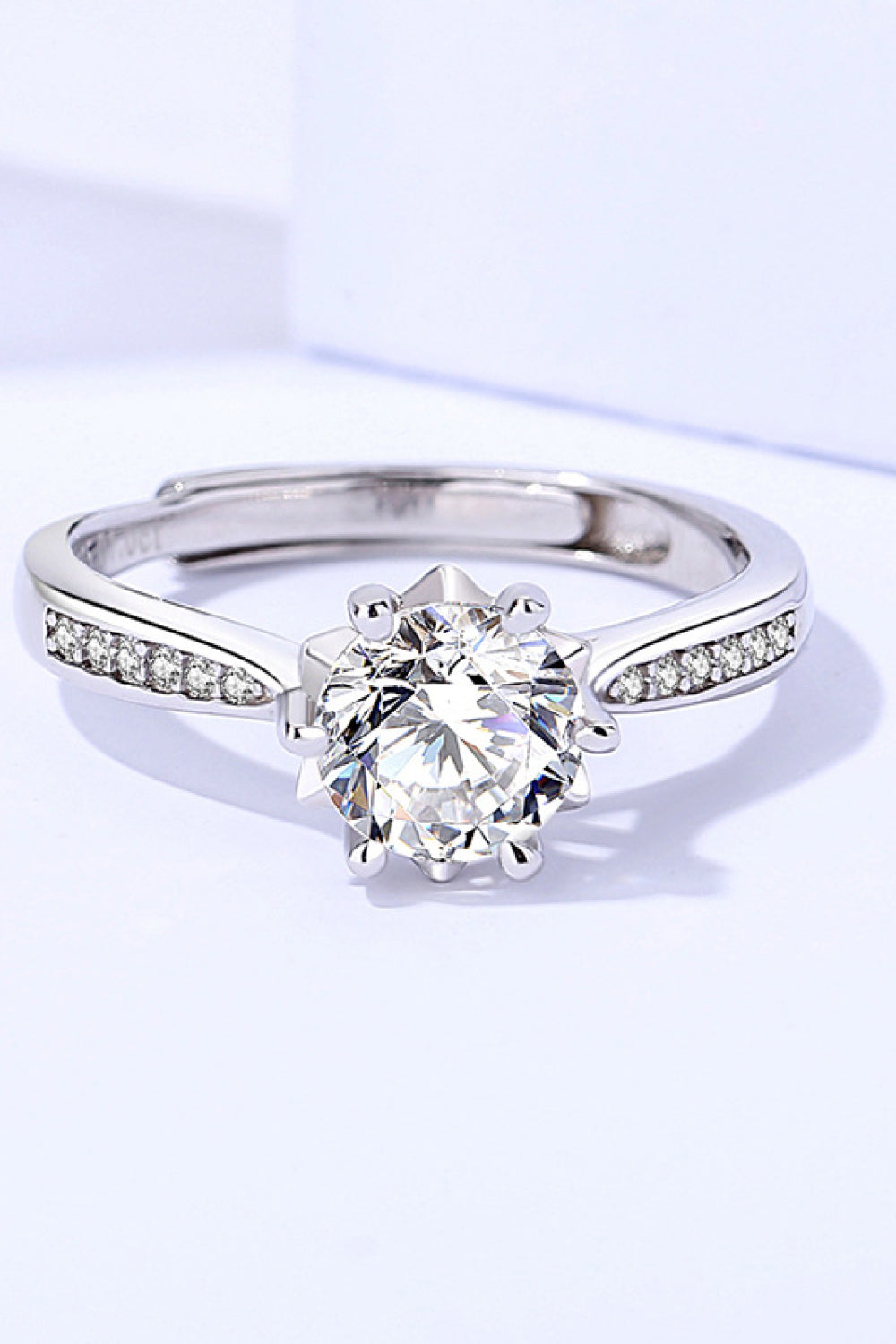 1 Carat Moissanite Adjustable 6-Prong Ring